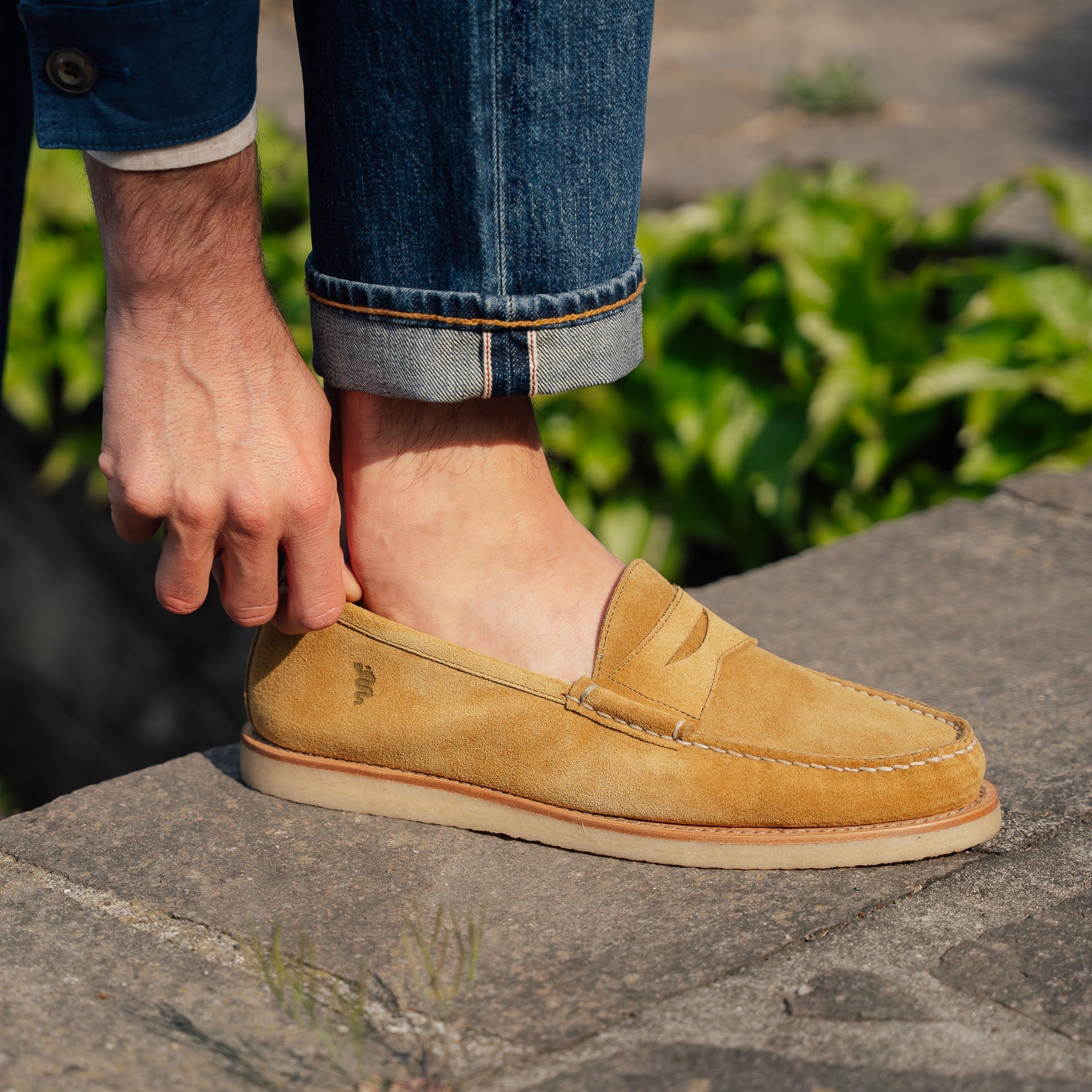 Vellano Beige Suede Loafers