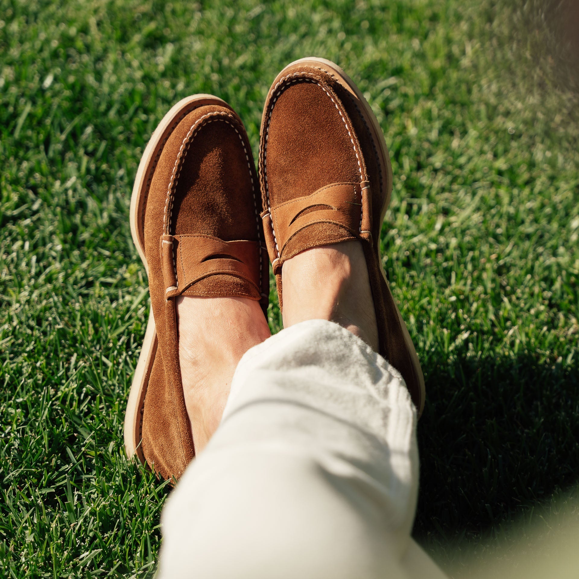 Vellano Tobacco Suede Loafers