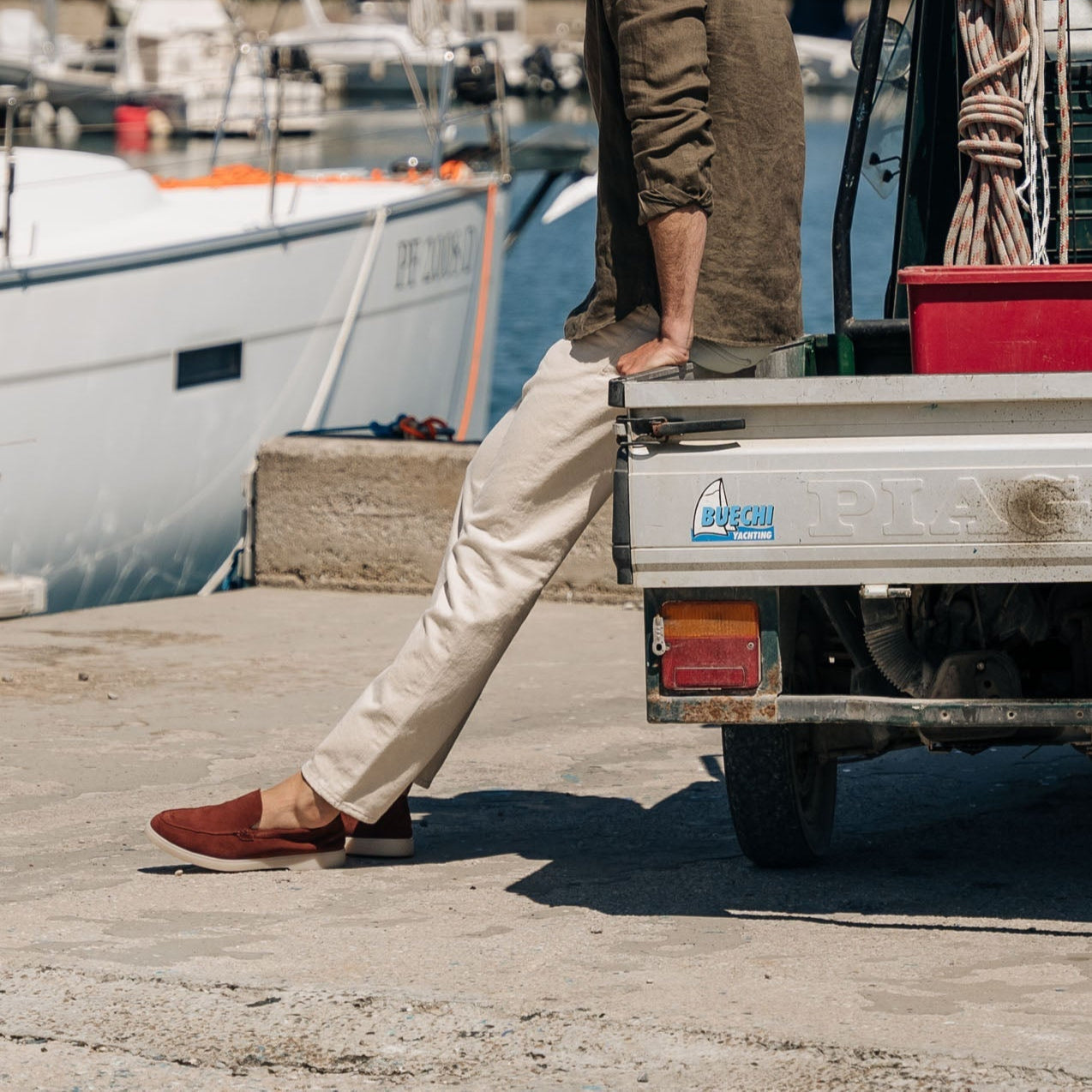 Vellano Calbridge Suede Loafers in Red