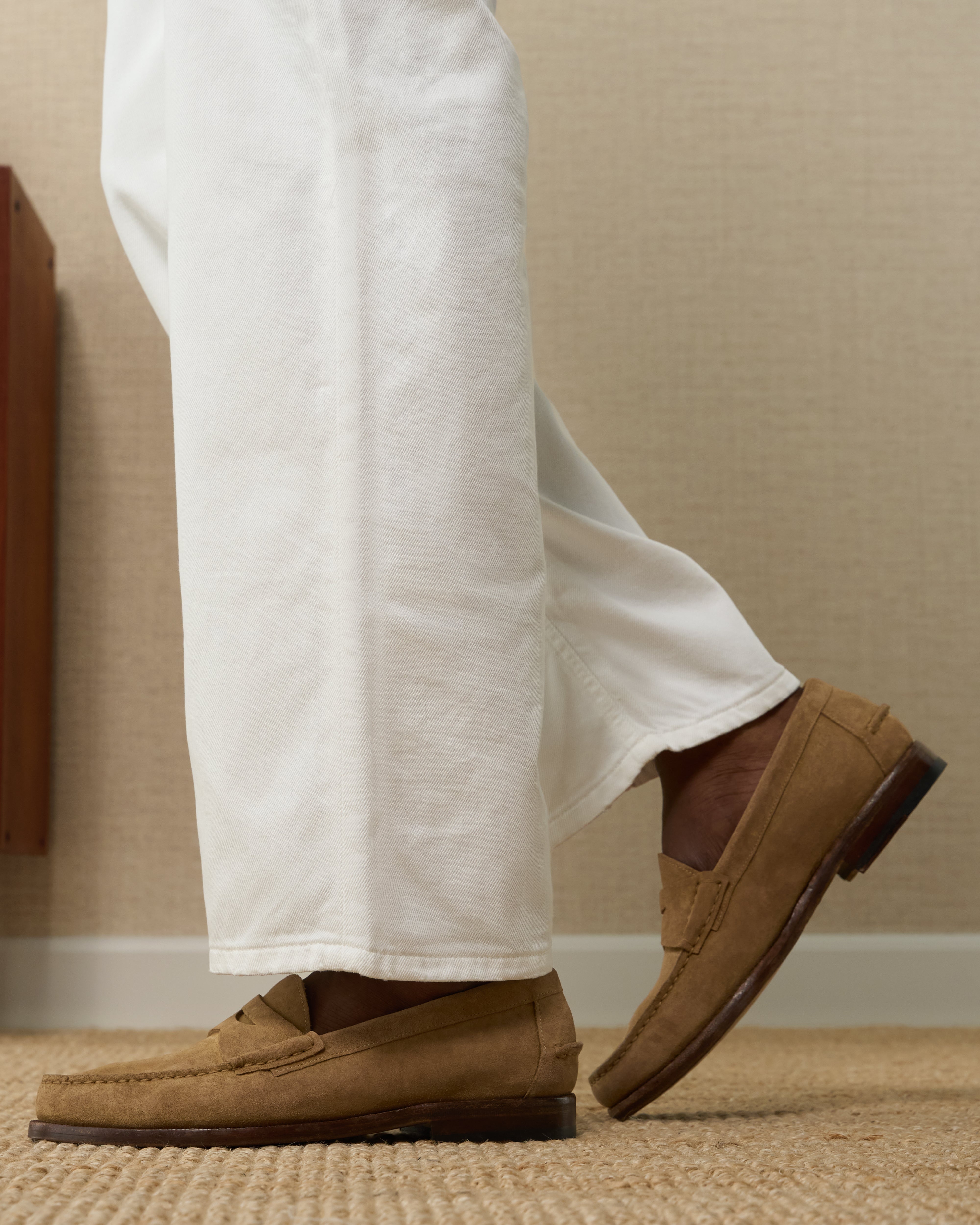 Vellano Beige Penny Loafers