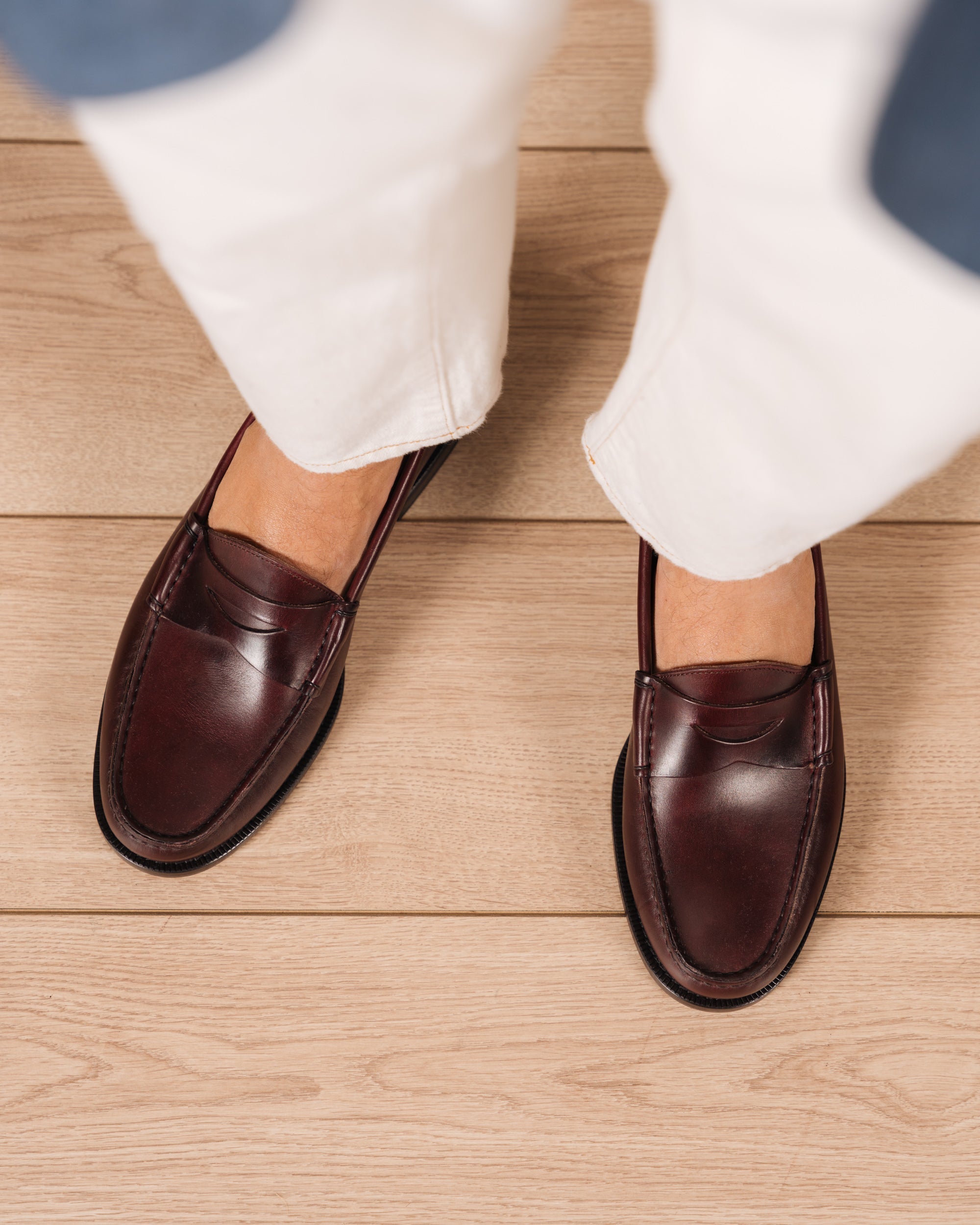 Vellano Burgundy Brown Penny Loafers