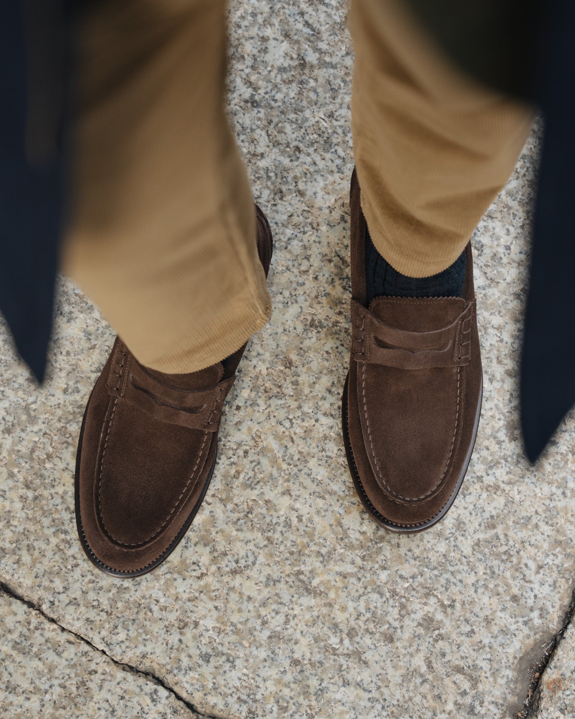 Vellano Harrowmere Dark Brown Suede Penny Loafers