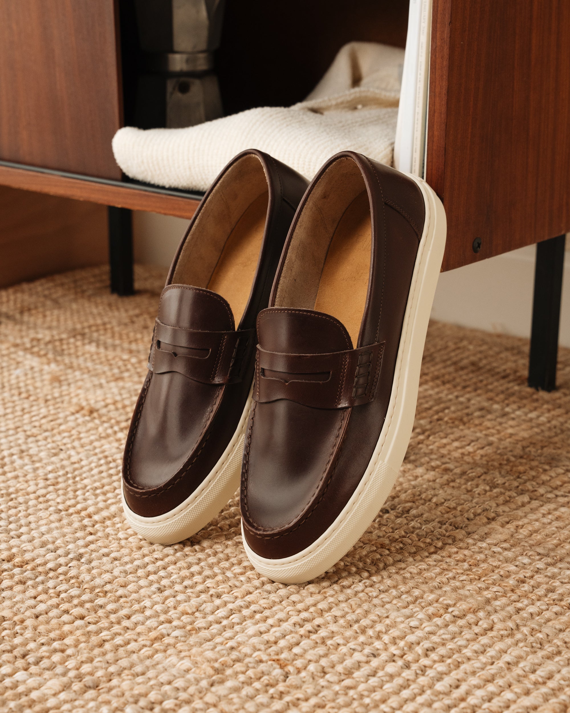 Vellano Scruscion Leather Loafers in Dark Brown