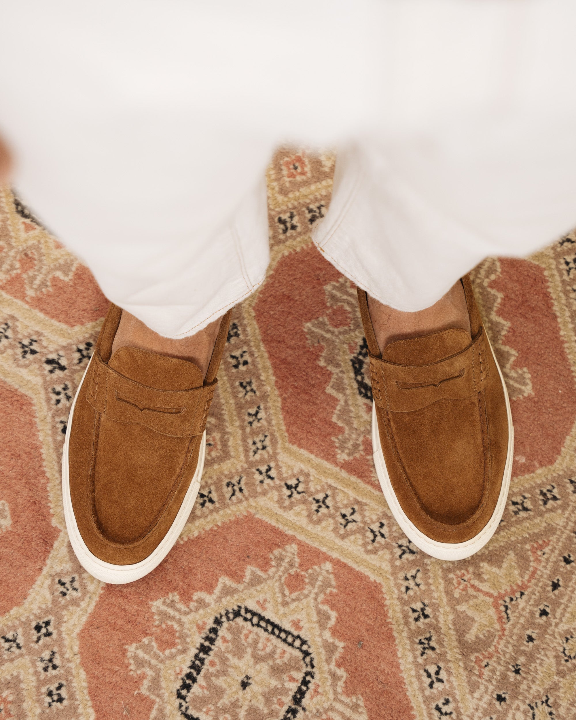 Vellano Marlewyn Suede Loafers in Tobacco Brown