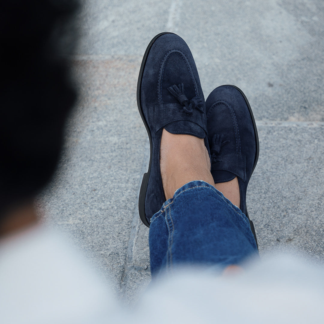 Vellano Straccadent Blue Suede Loafers