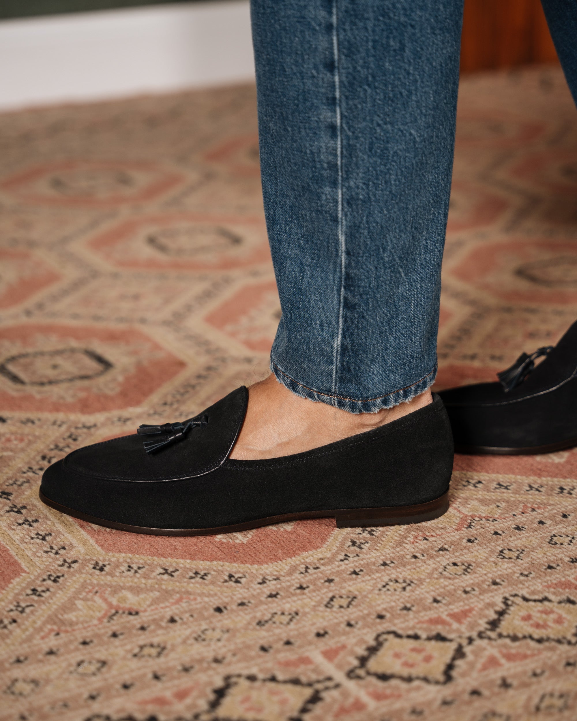 Vellano Bellagio Black Suede Loafers