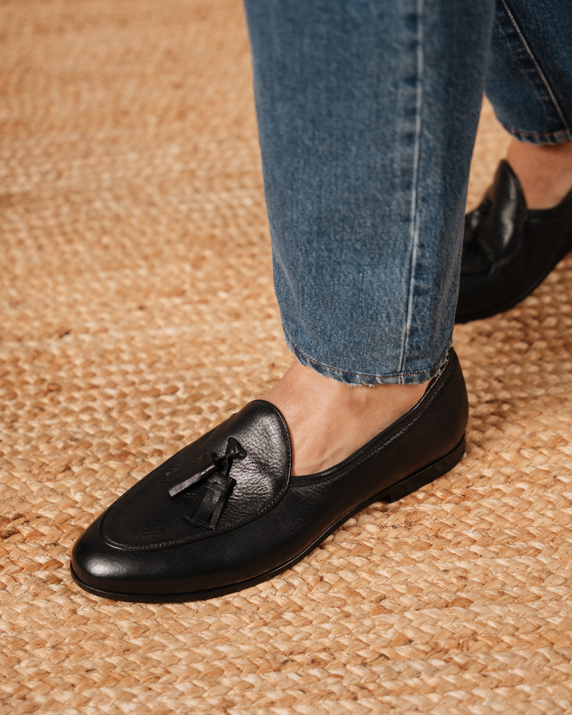 Vellano Bellagio Black Leather Loafers
