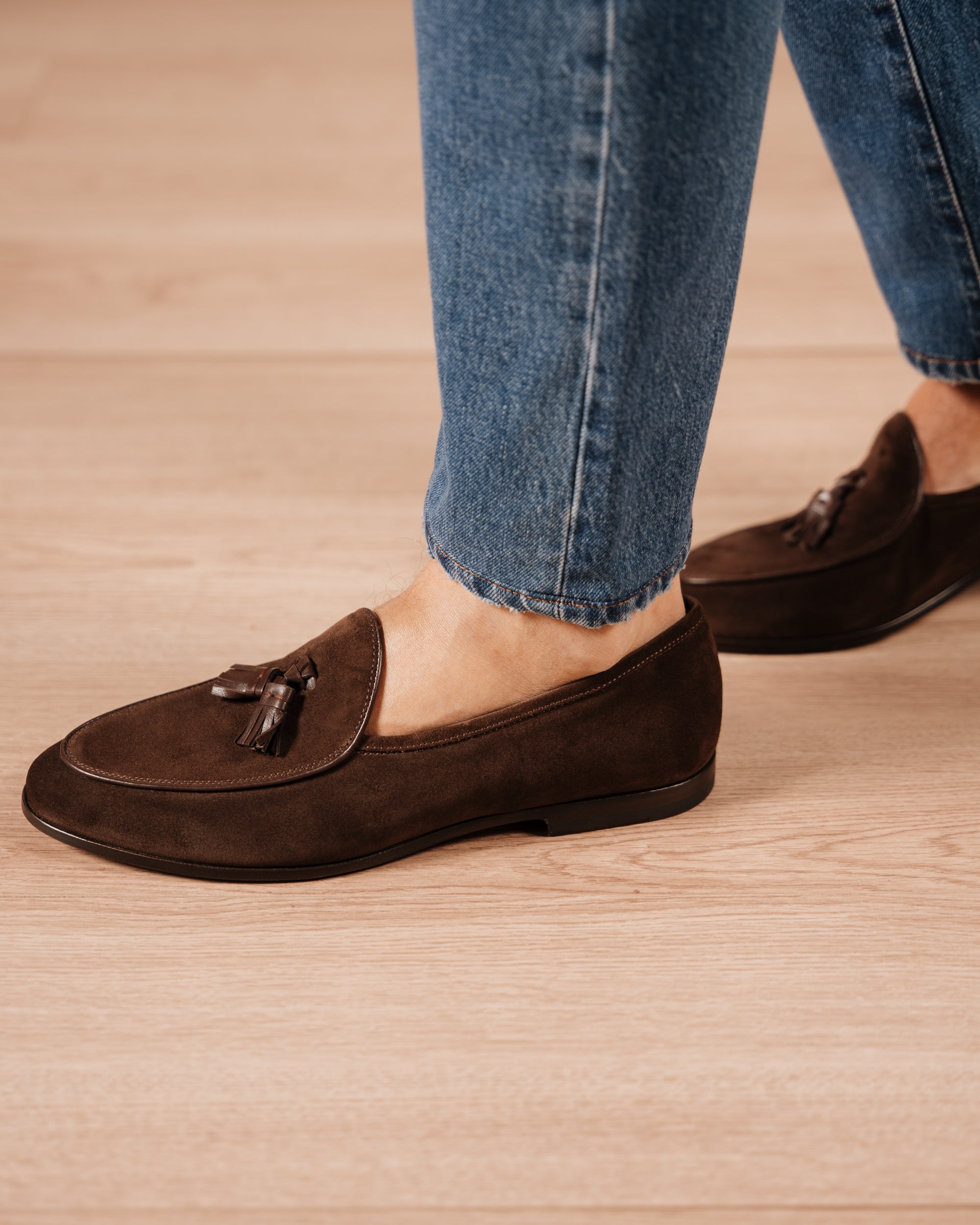 Vellano Bellagio Dark Brown Suede Loafers