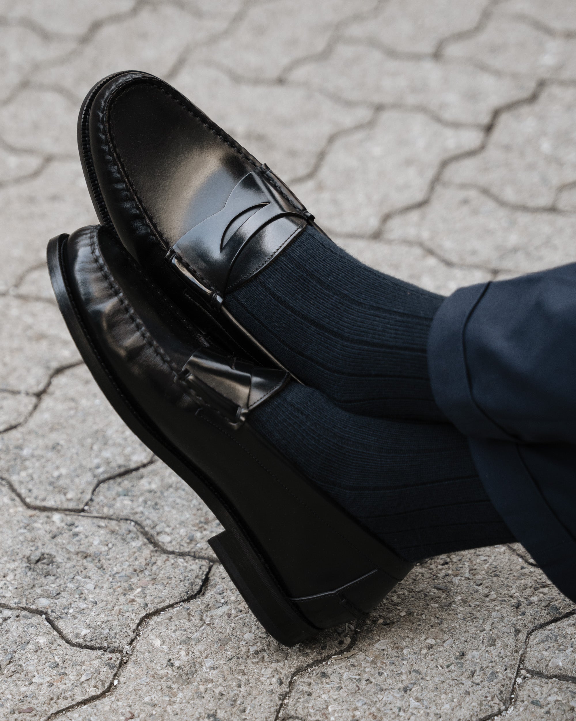 Vellano Black Penny Loafers