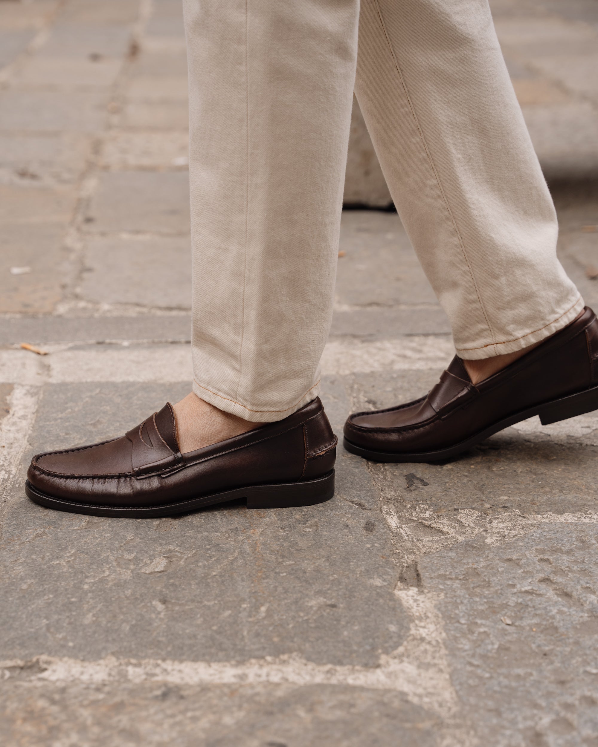 Vellano Dark Brown Penny Loafers