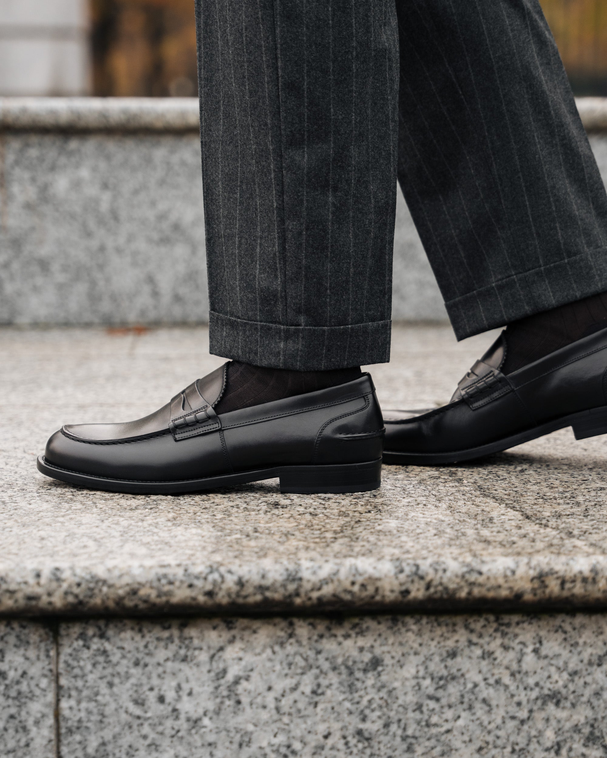 Vellano Harrowmere Black Penny Loafers