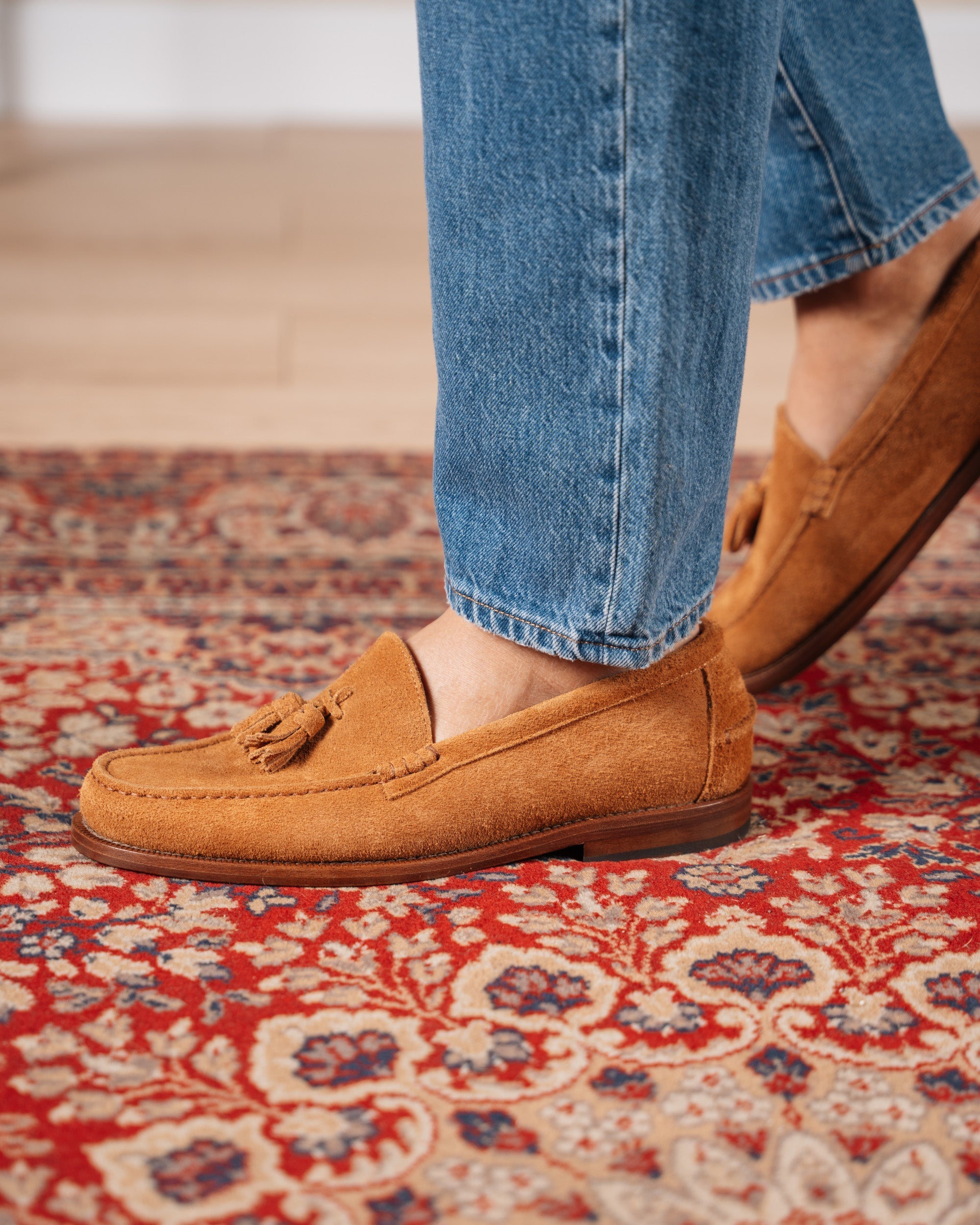 Vellano Marusee Beige Suede Loafers