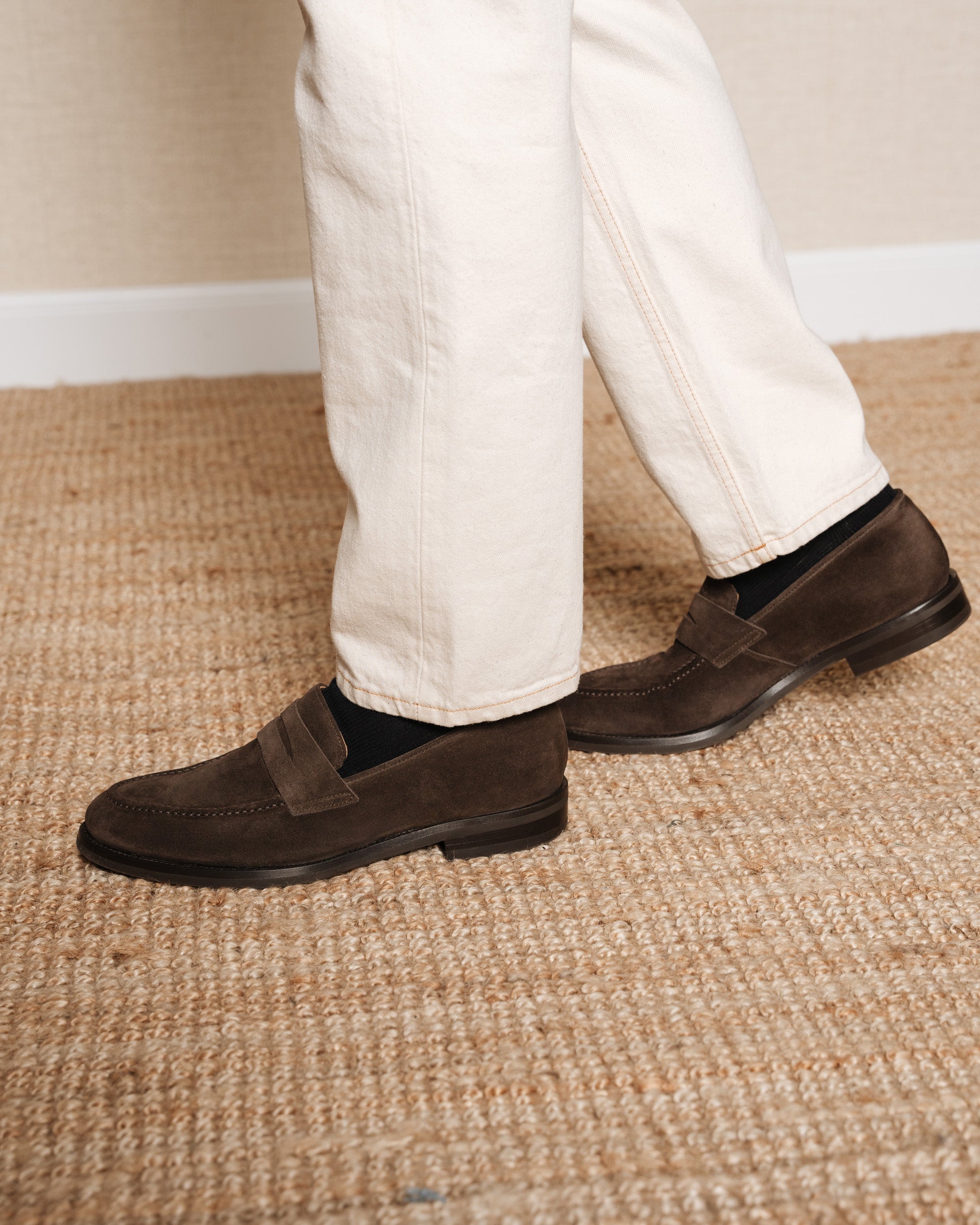 Vellano Harrowmere Tapered Dark Brown Suede Loafers