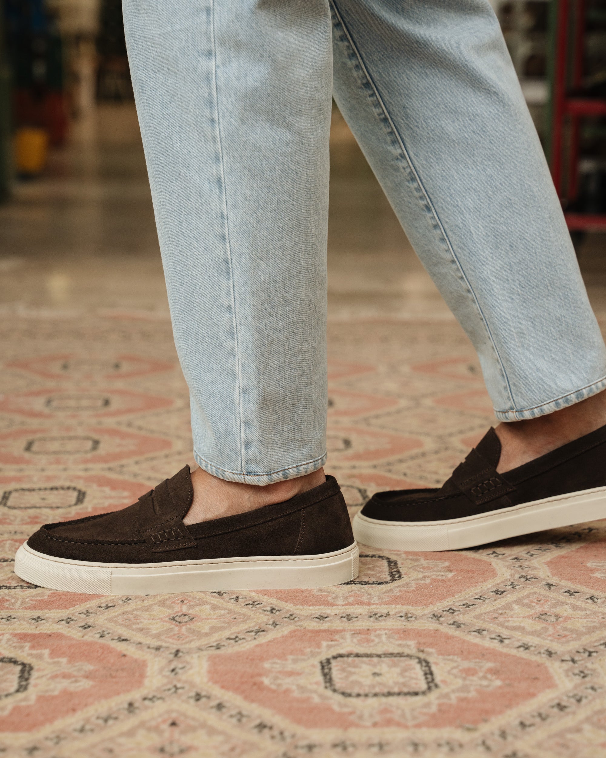 Vellano Marlewyn Suede Loafers in Dark Brown