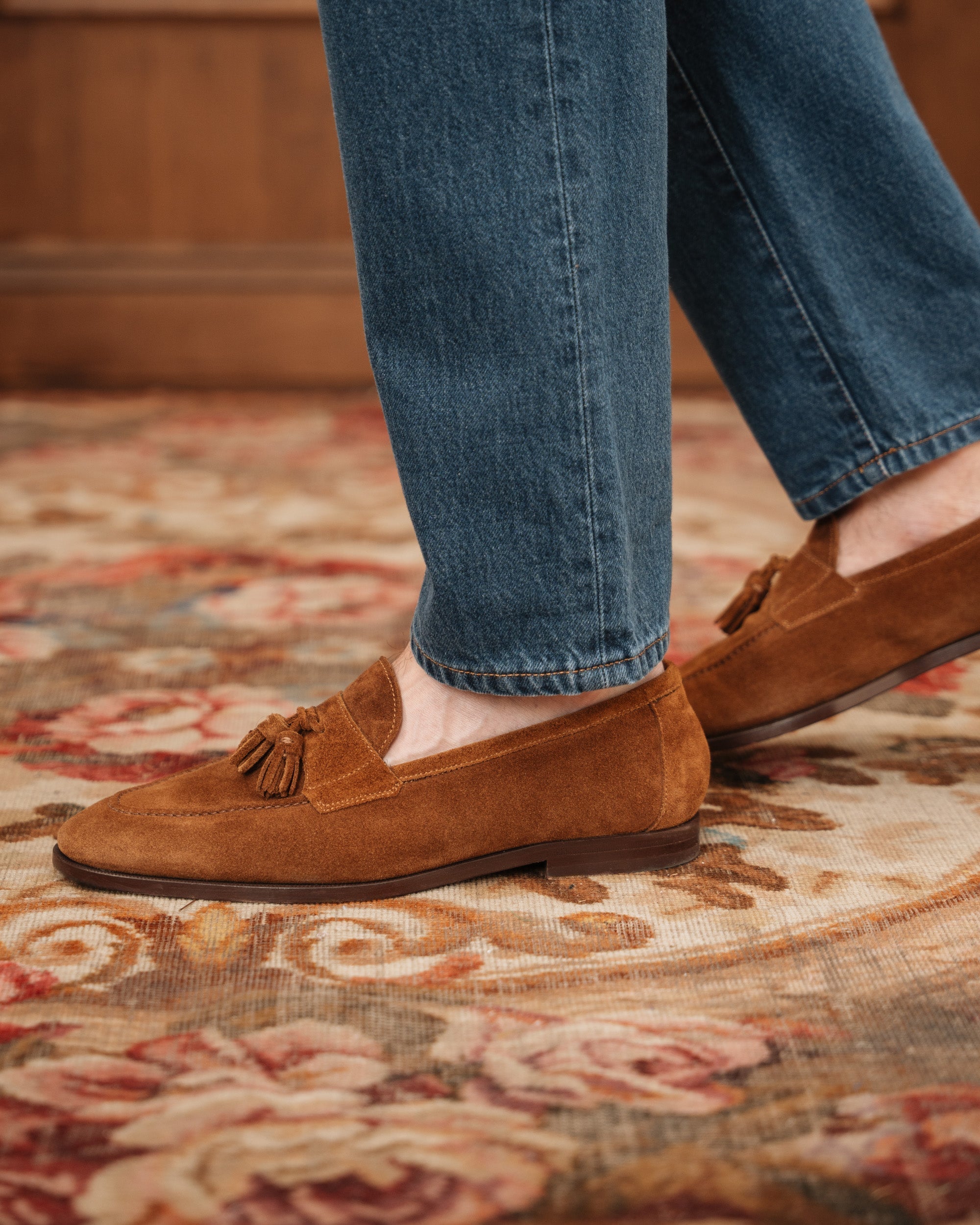Vellano Straccadent Tobacco Suede Loafers
