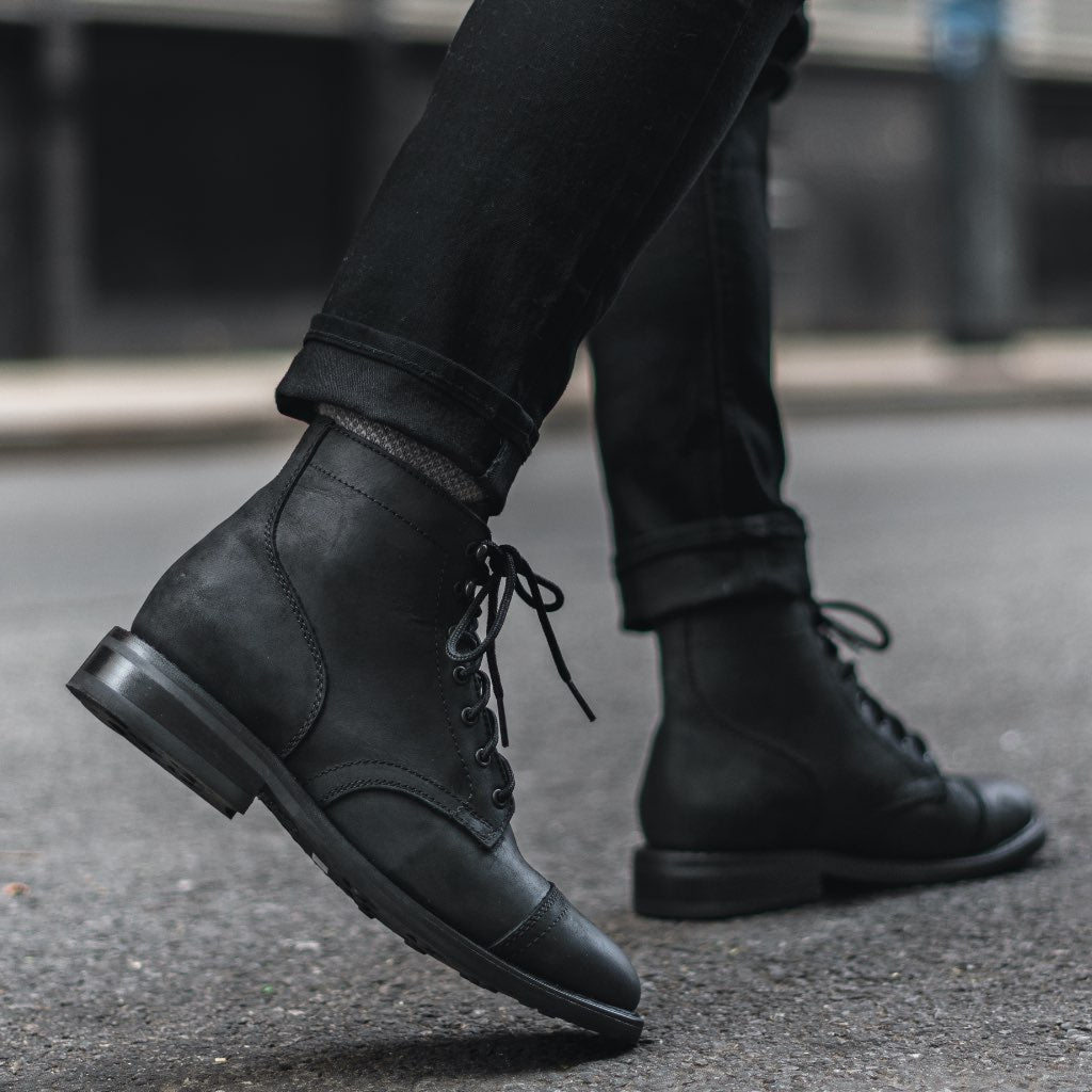 Vellano Frontier Goodyear Welt Lace-Up Leather Boot – Black Matte