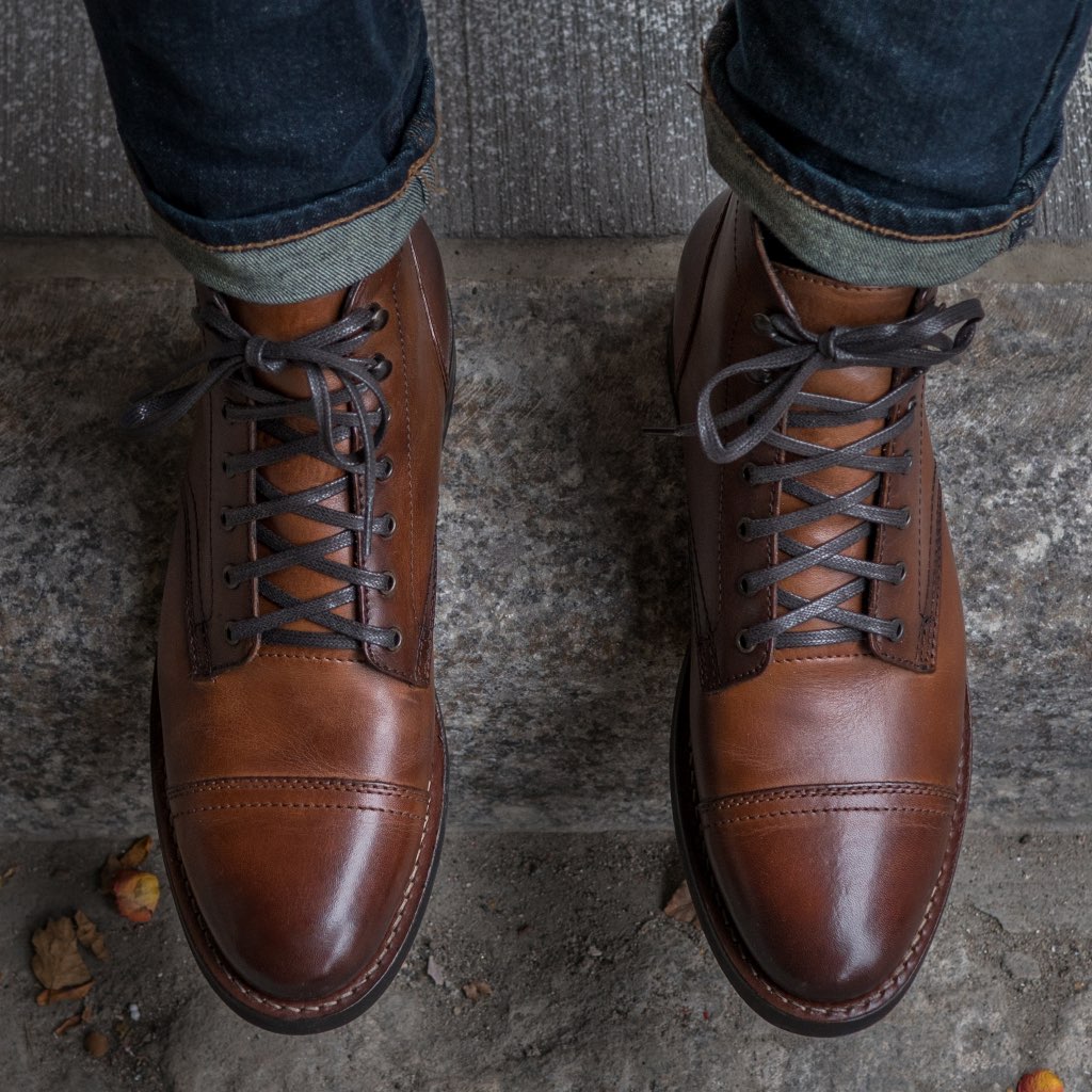 Vellano Frontier Goodyear Welt Lace-Up Leather Boot – Brandy Brown