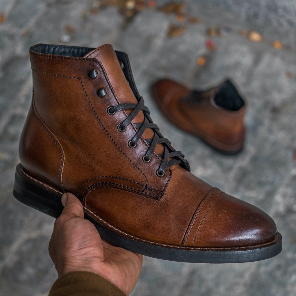 Vellano Frontier Goodyear Welt Lace-Up Leather Boot – Brandy Brown