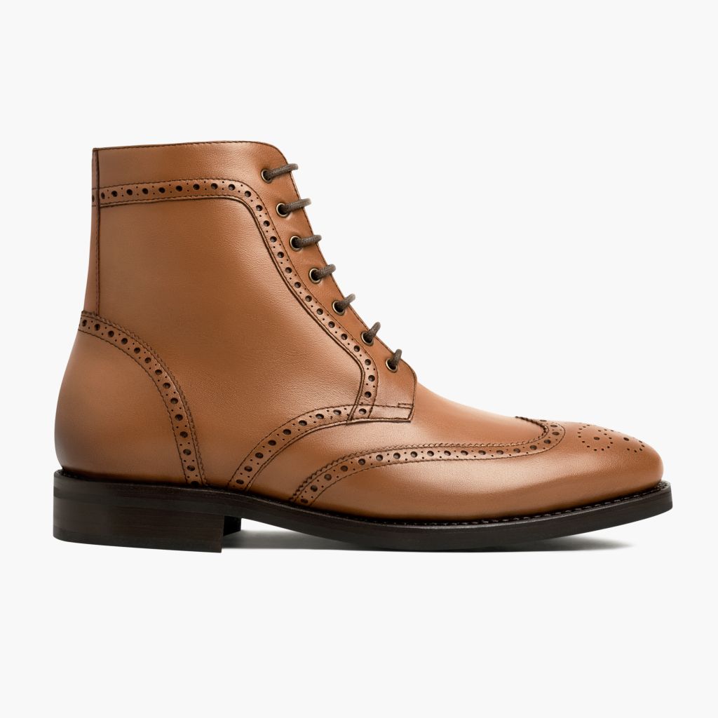 Vellano Wellington Goodyear Welt Brogue Boot – Heritage Tan