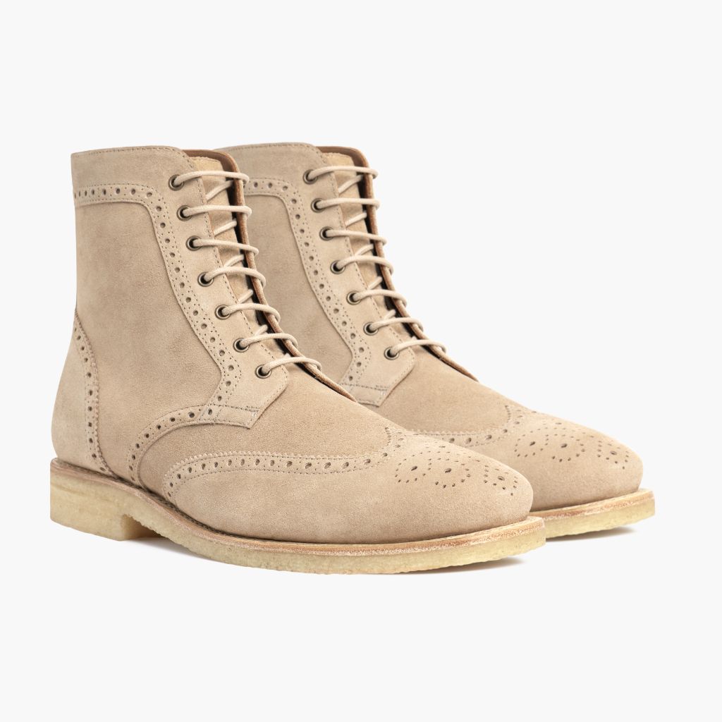 Vellano Wellington Goodyear Welt Brogue Boot – Desert Suede