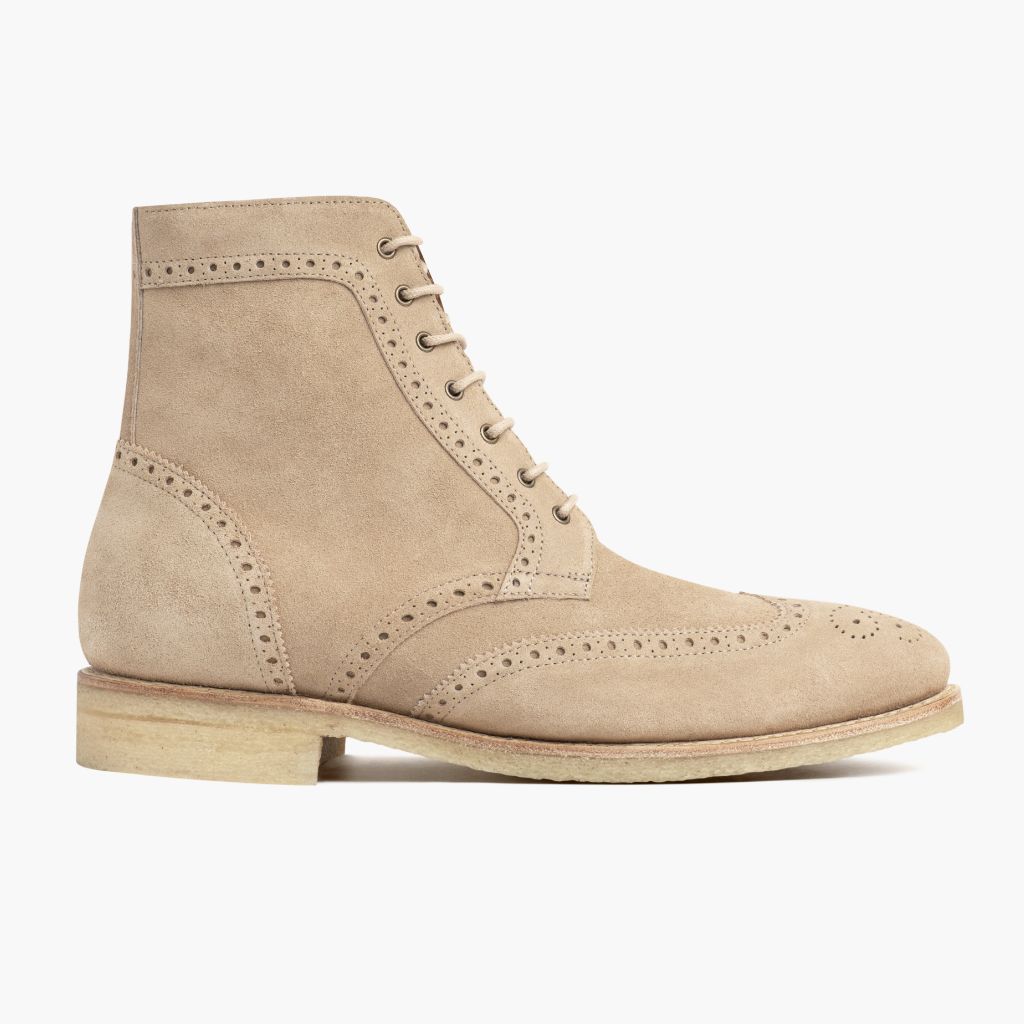 Vellano Wellington Goodyear Welt Brogue Boot – Desert Suede