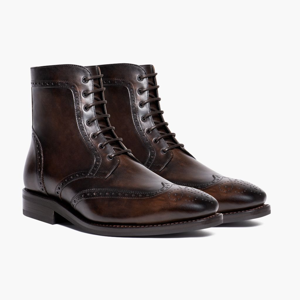 Vellano Wellington Goodyear Welt Brogue Boot – Dark Oakwood