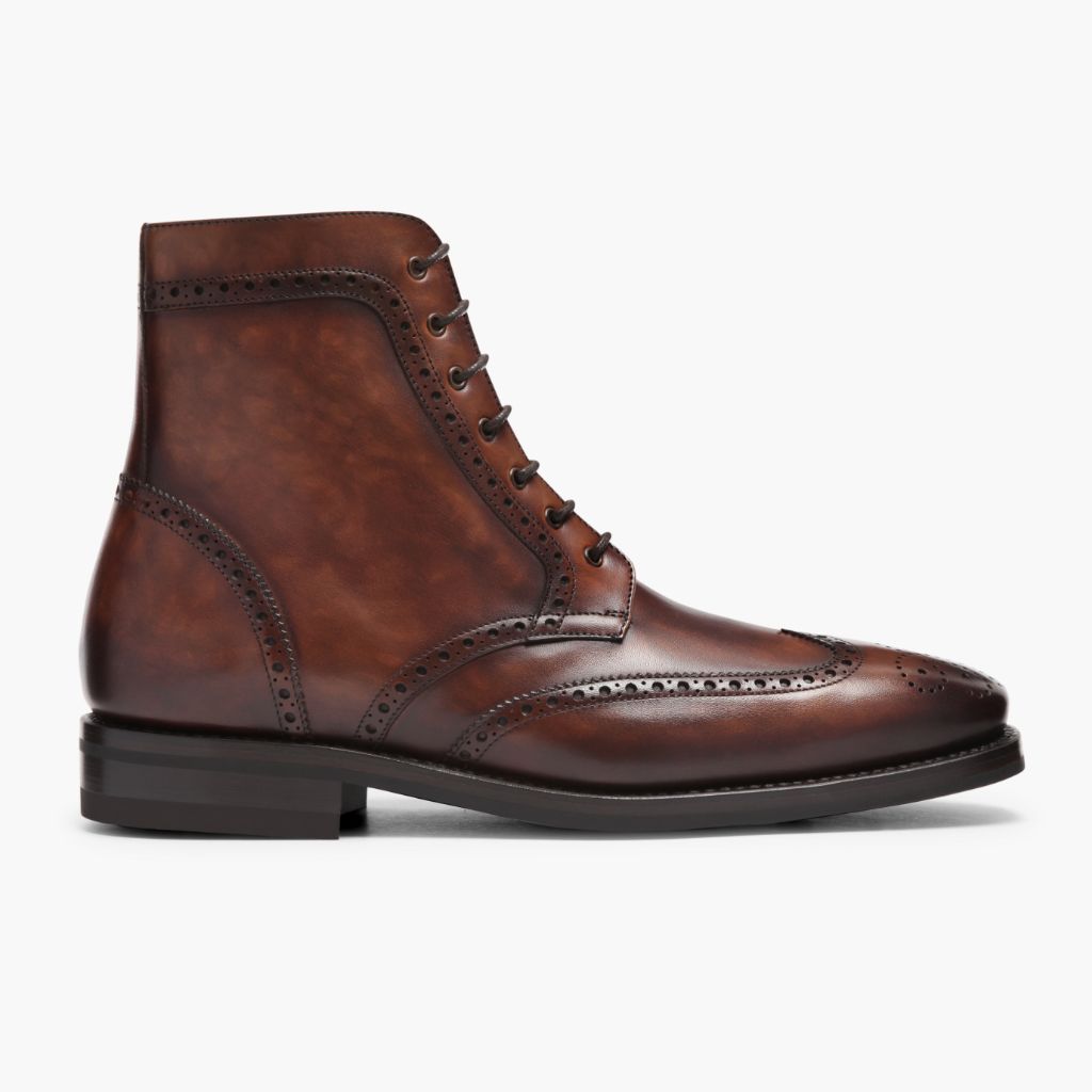 Vellano Wellington Goodyear Welt Brogue Boot – Coffee Brown