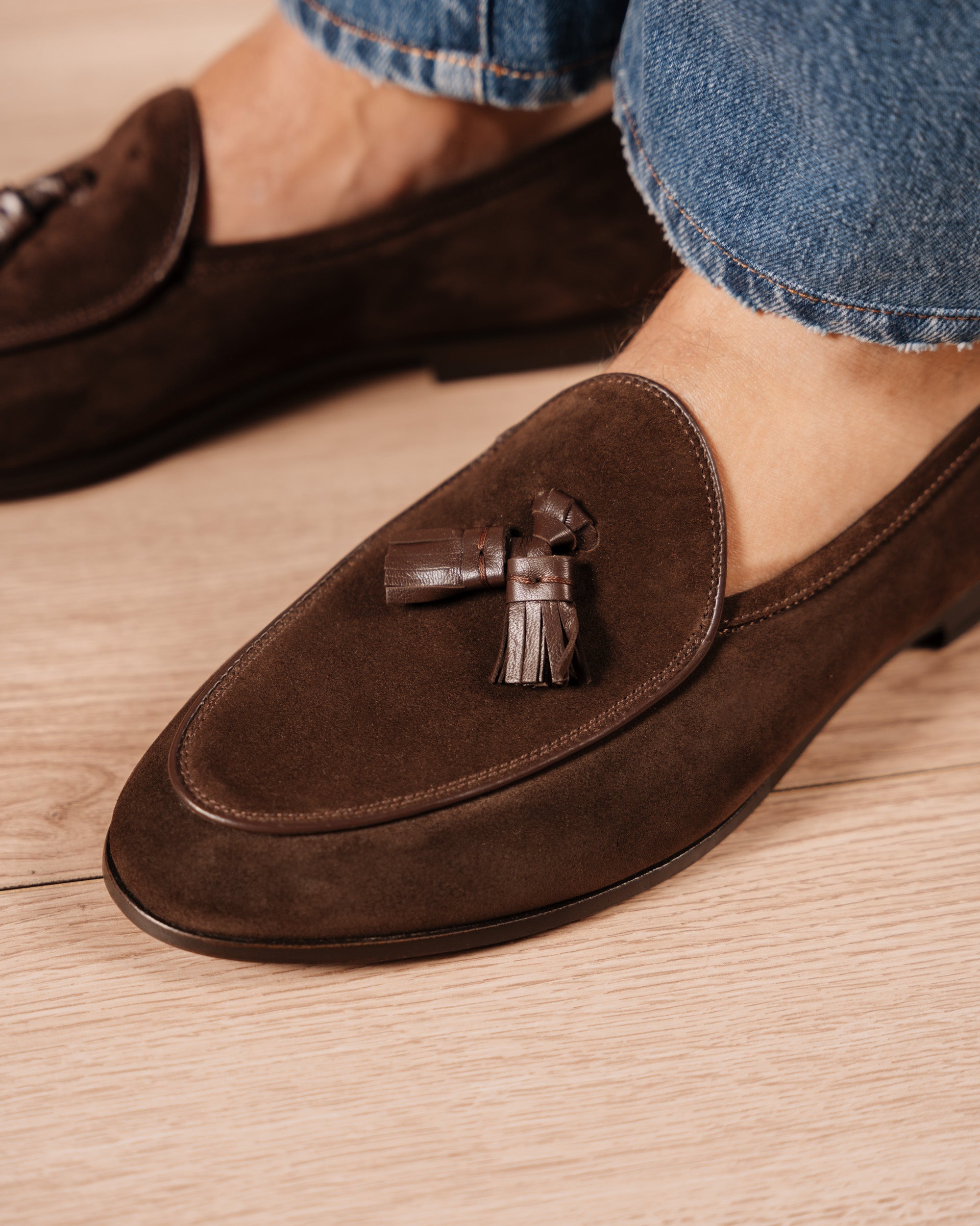 Vellano Bellagio Dark Brown Suede Loafers