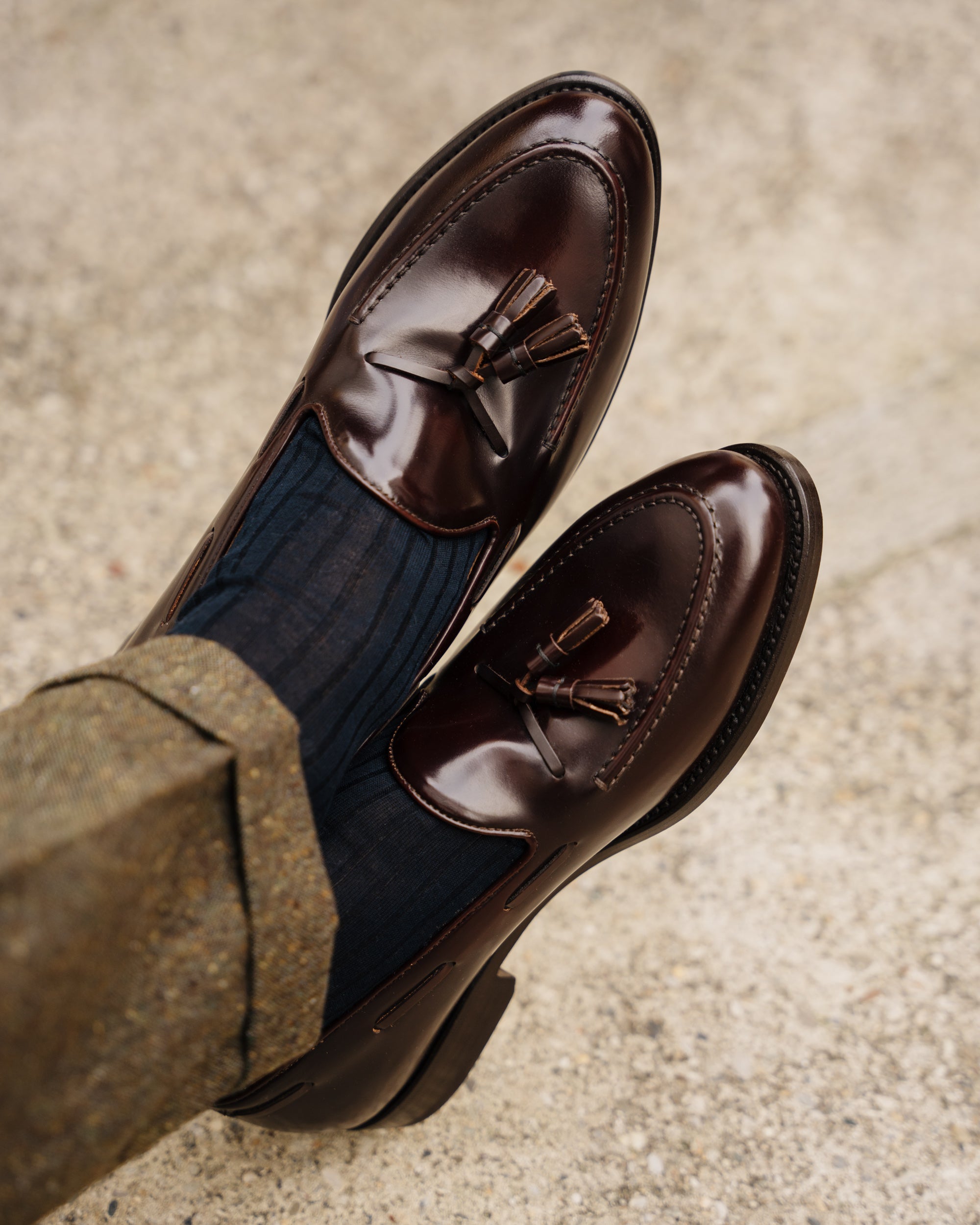 Vellano Halverton Burgundy Brown Tassel Loafers