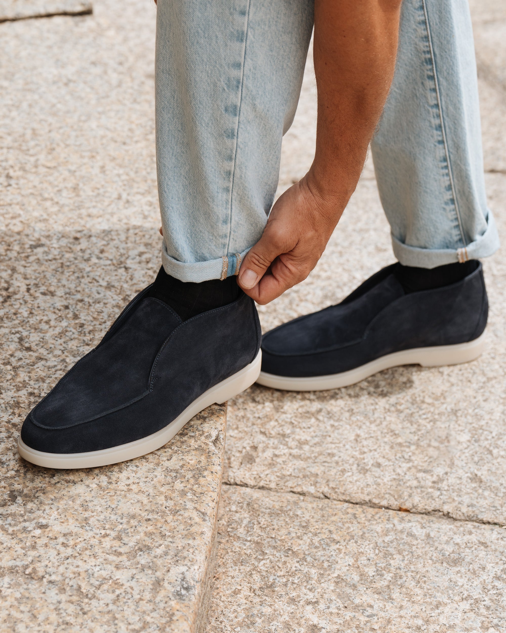 Vellano Bramleigh Blue Suede Loafers