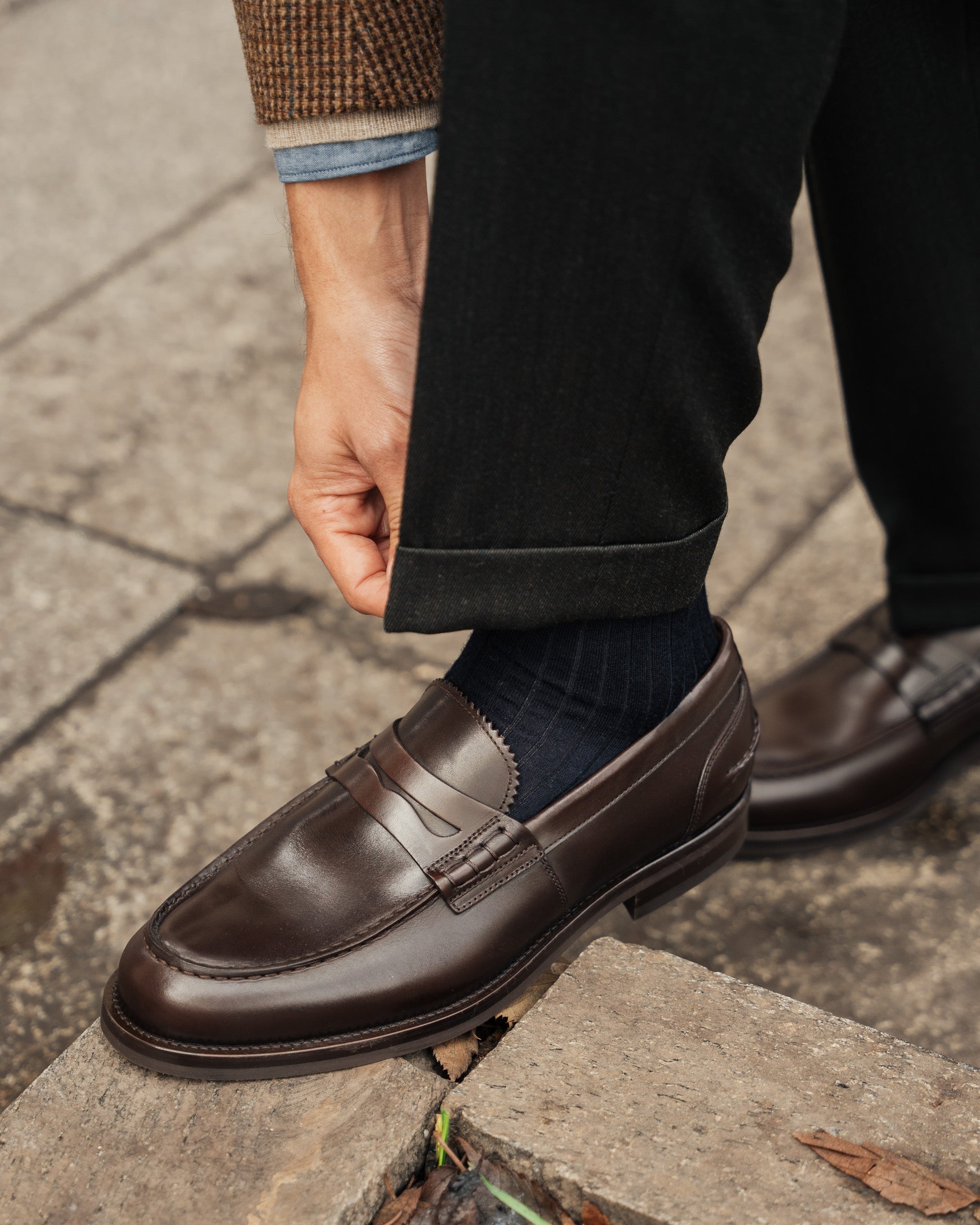 Vellano Harrowmere Heritage Penny Loafers – Dark Brown