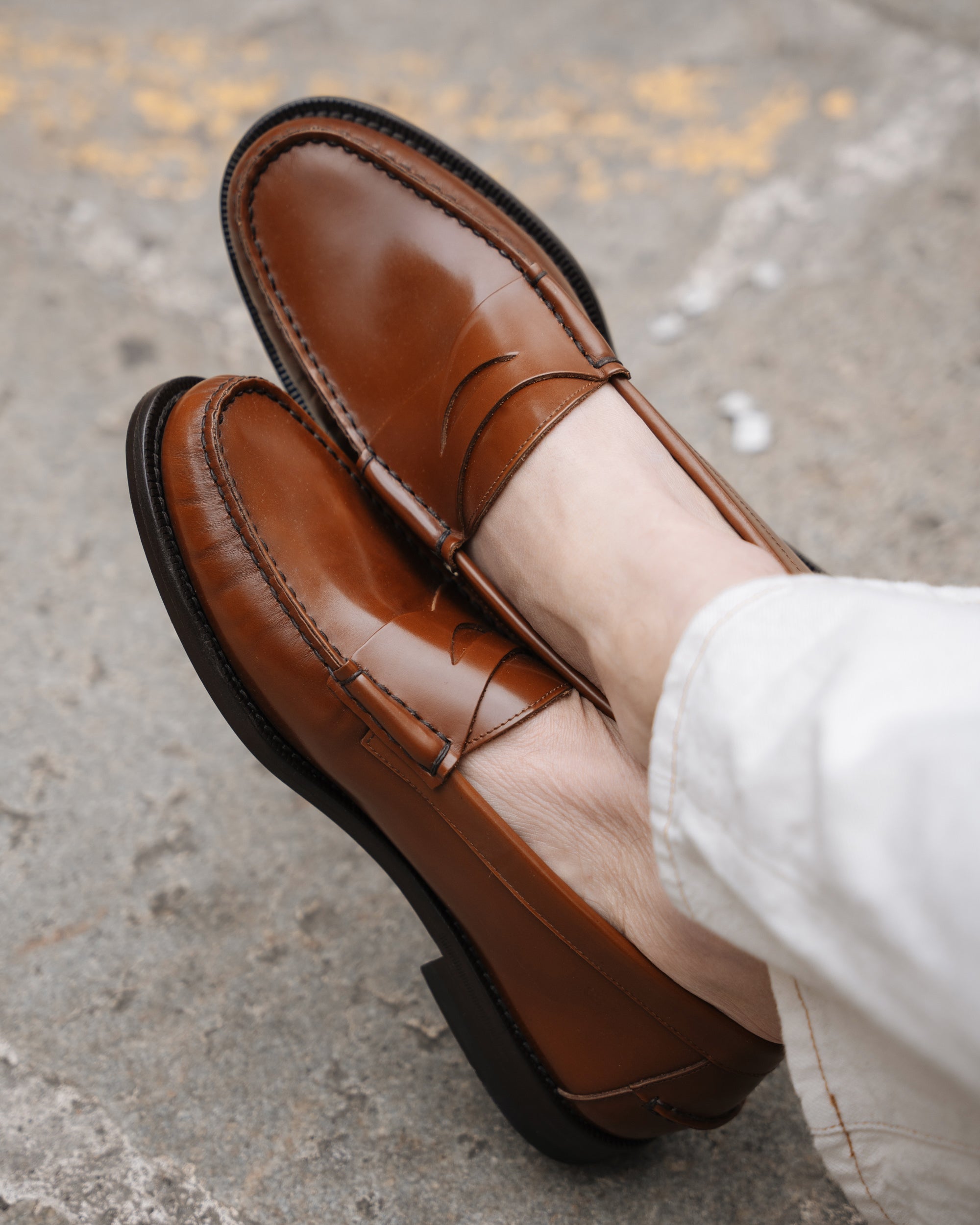 Vellano Cognac Penny Loafers