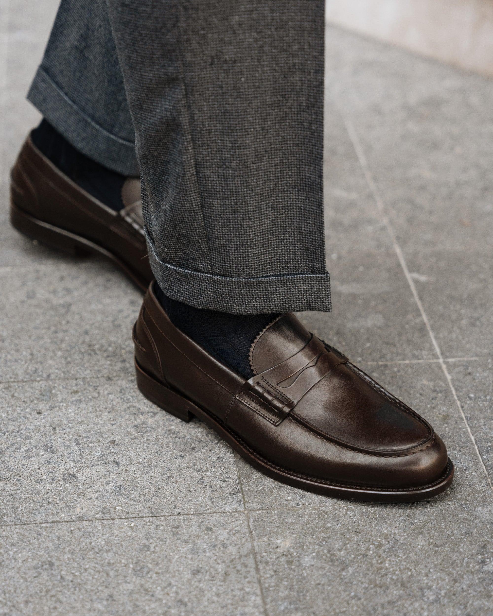 Vellano Deep Brown Penny Loafers