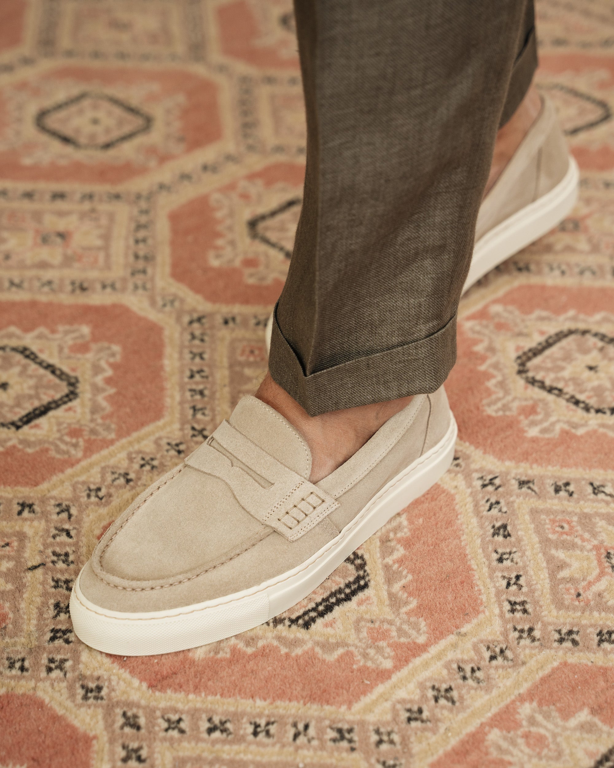 Vellano Marlewyn Suede Loafers in Beige
