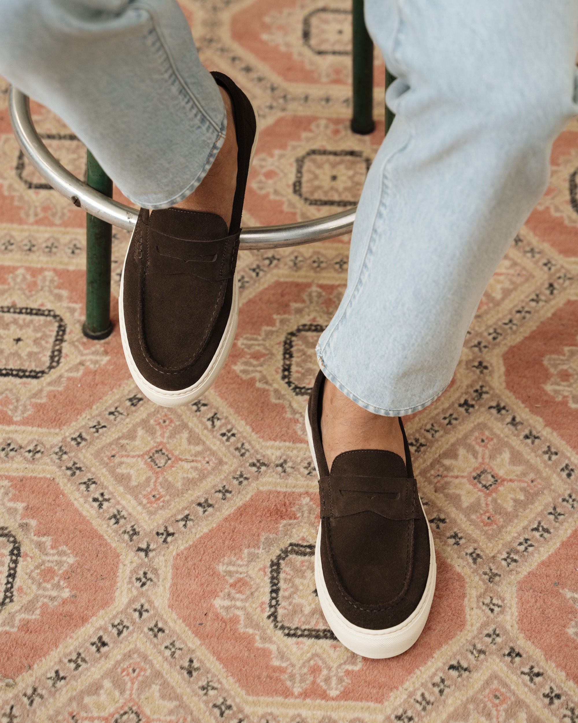 Vellano Marlewyn Suede Loafers in Dark Brown