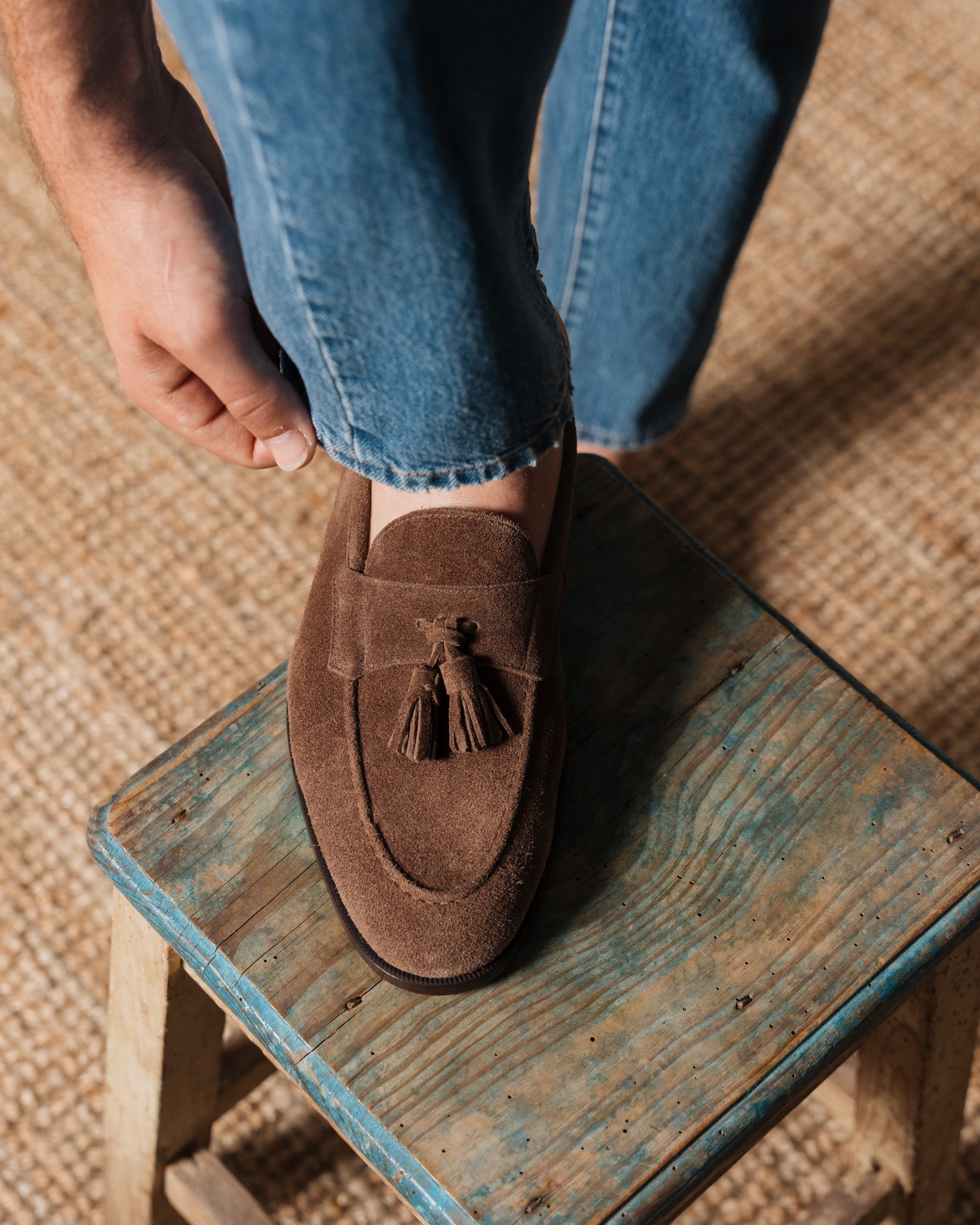 Vellano Straccadent Bark Brown Suede Loafers