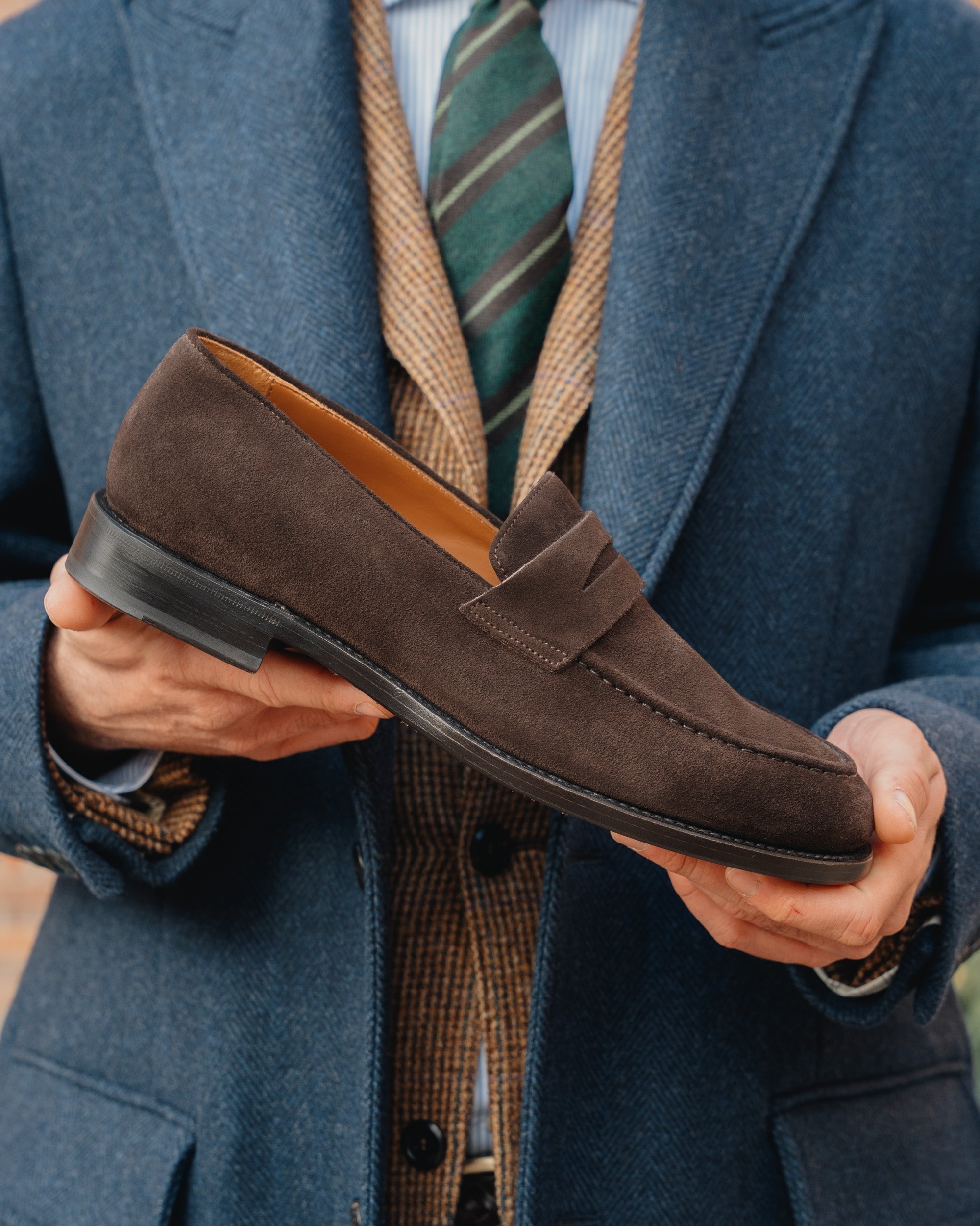 Vellano Harrowmere Suede Penny Loafers