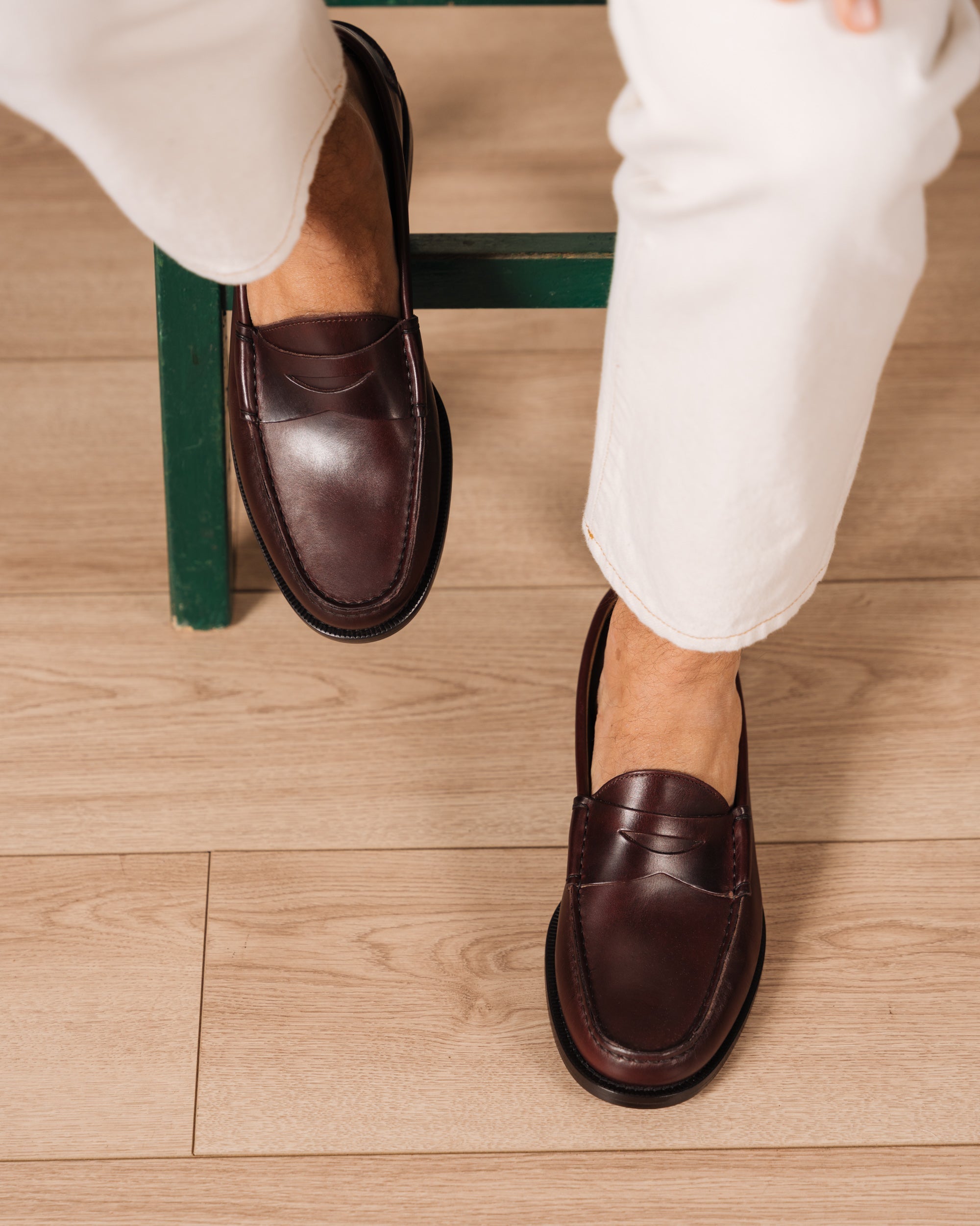 Vellano Burgundy Brown Penny Loafers