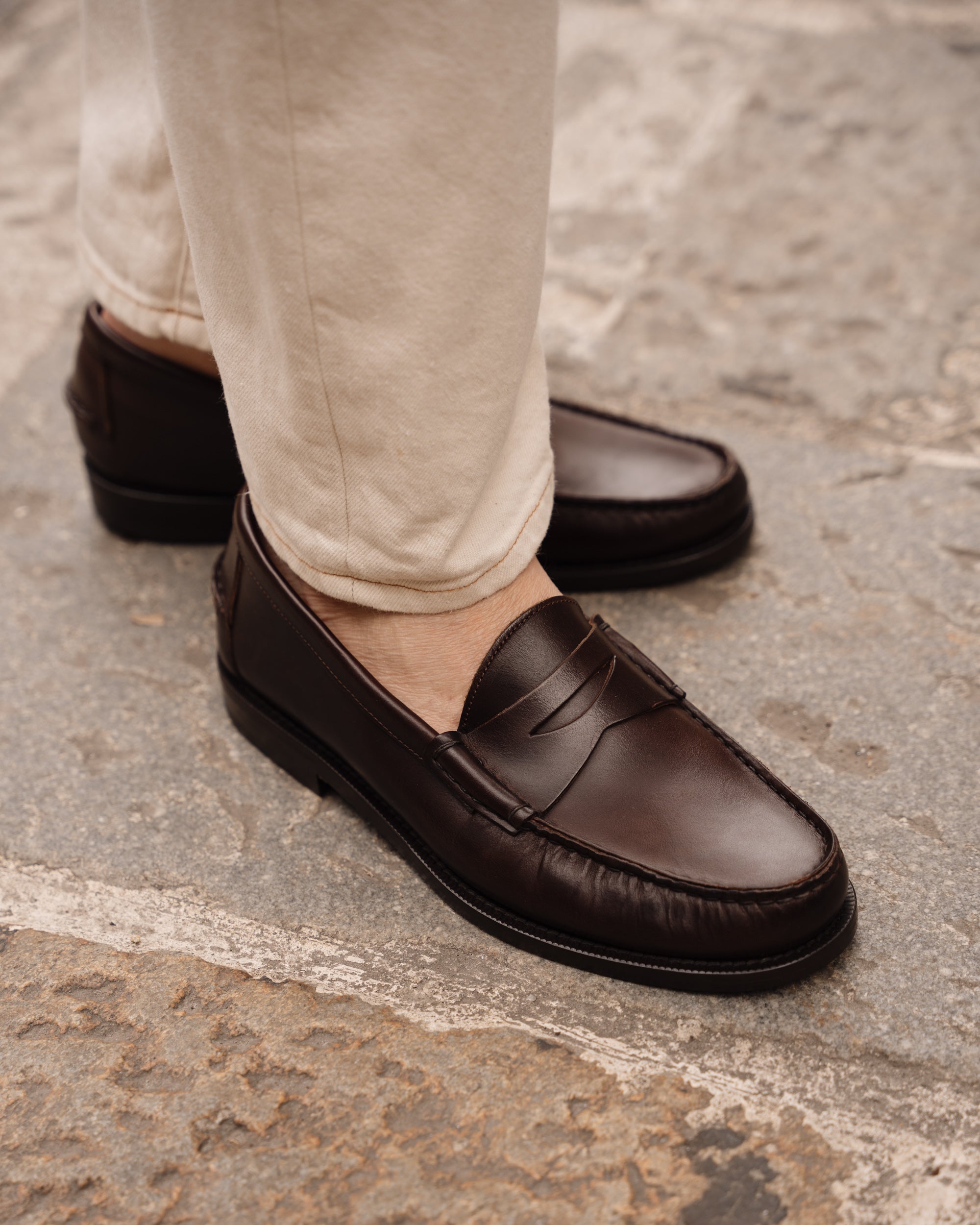 Vellano Dark Brown Penny Loafers