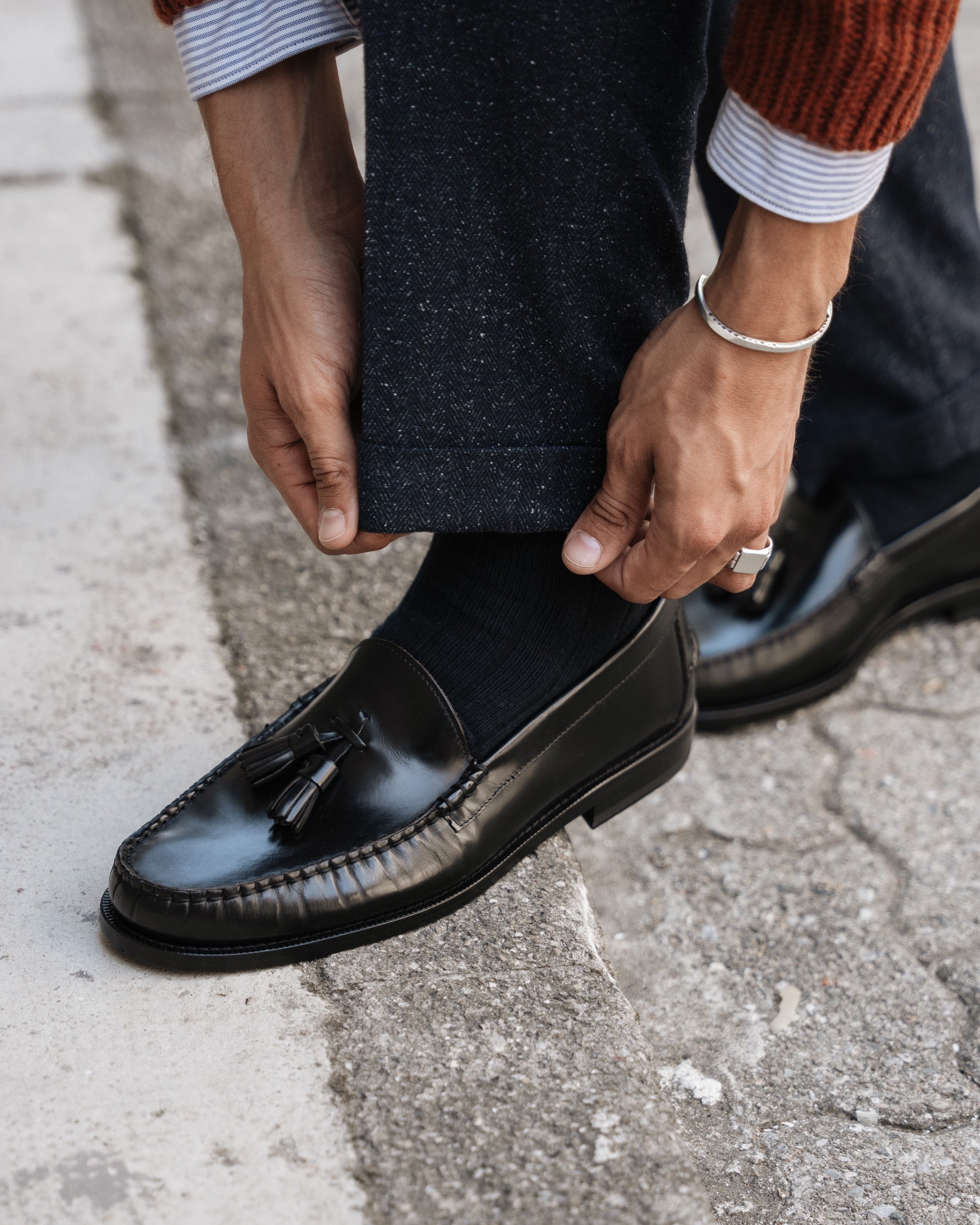Vellano Marusee Black Leather Loafers
