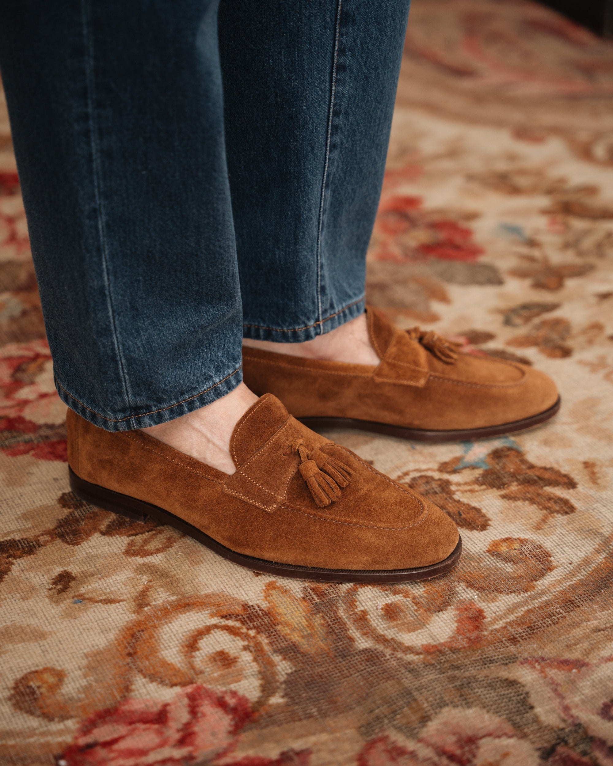 Vellano Straccadent Tobacco Suede Loafers