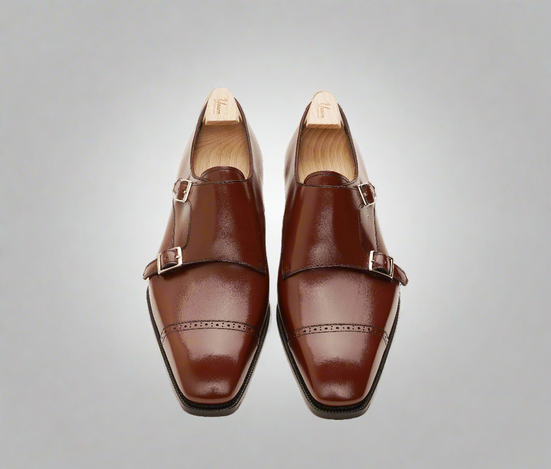 Vellano Carrick Brown Monk Strap Shoes