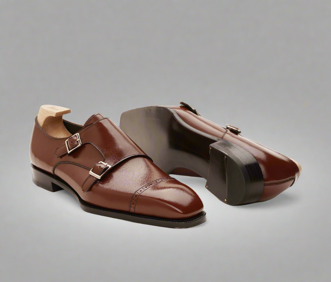 Vellano Carrick Brown Monk Strap Shoes