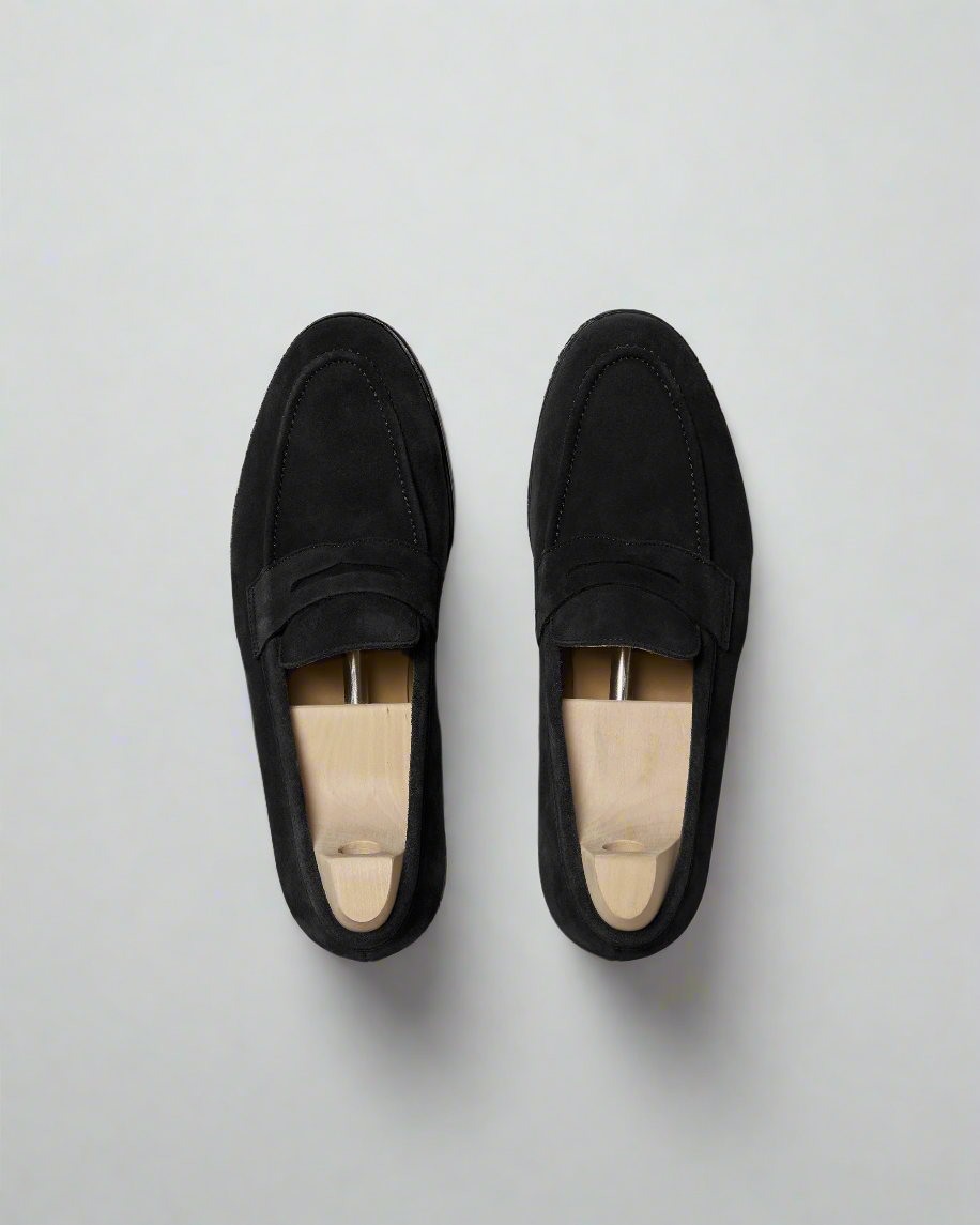 Vellano Stenhammar Black Suede Loafers