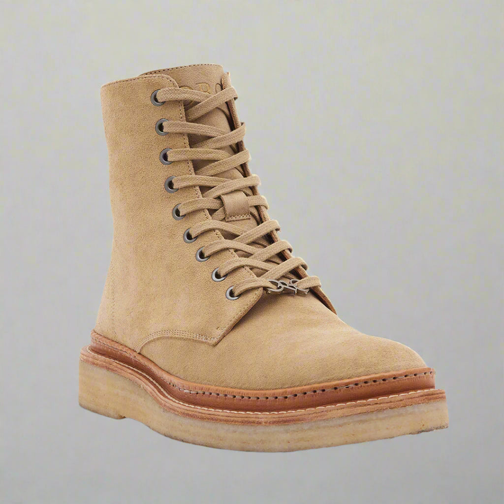 Vellano Combat Boots Beige Crepe Sole