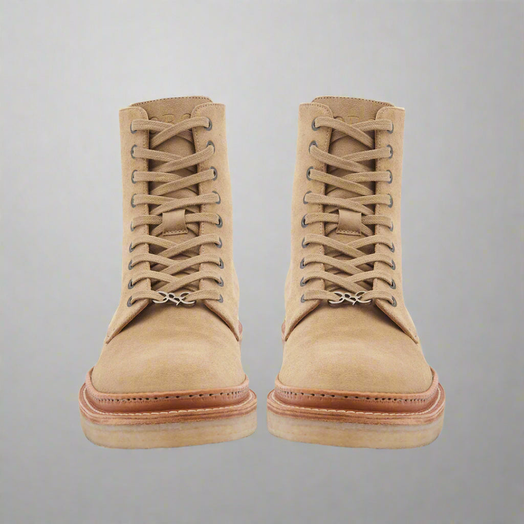 Vellano Combat Boots Beige Crepe Sole