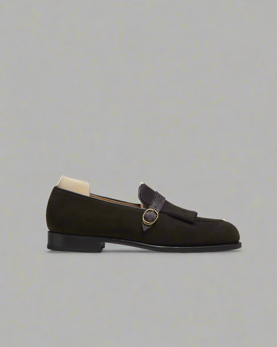 Vellano Angso Brown Suede Monk Loafer