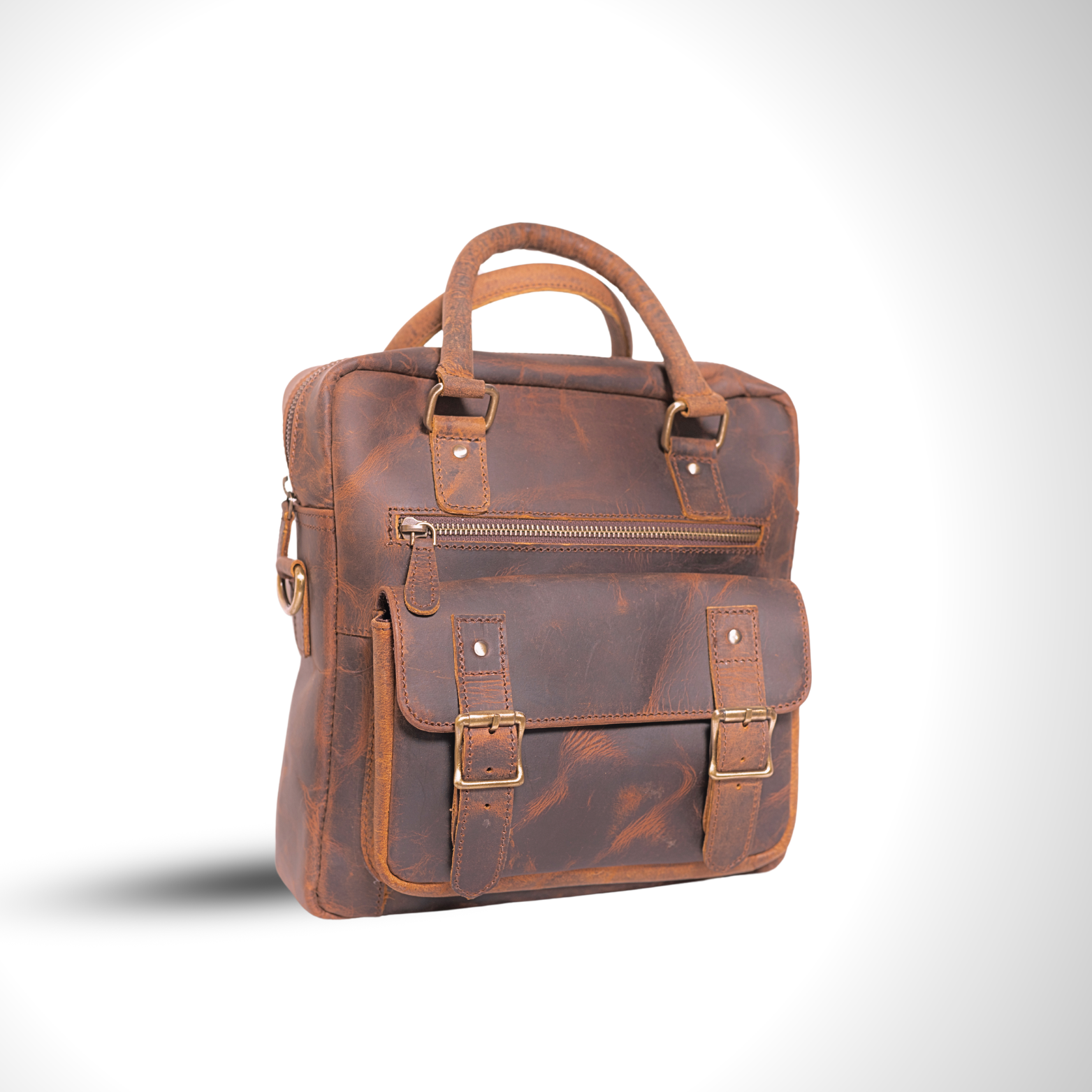 Vellano Solvik Signature Brown Leather Handbag
