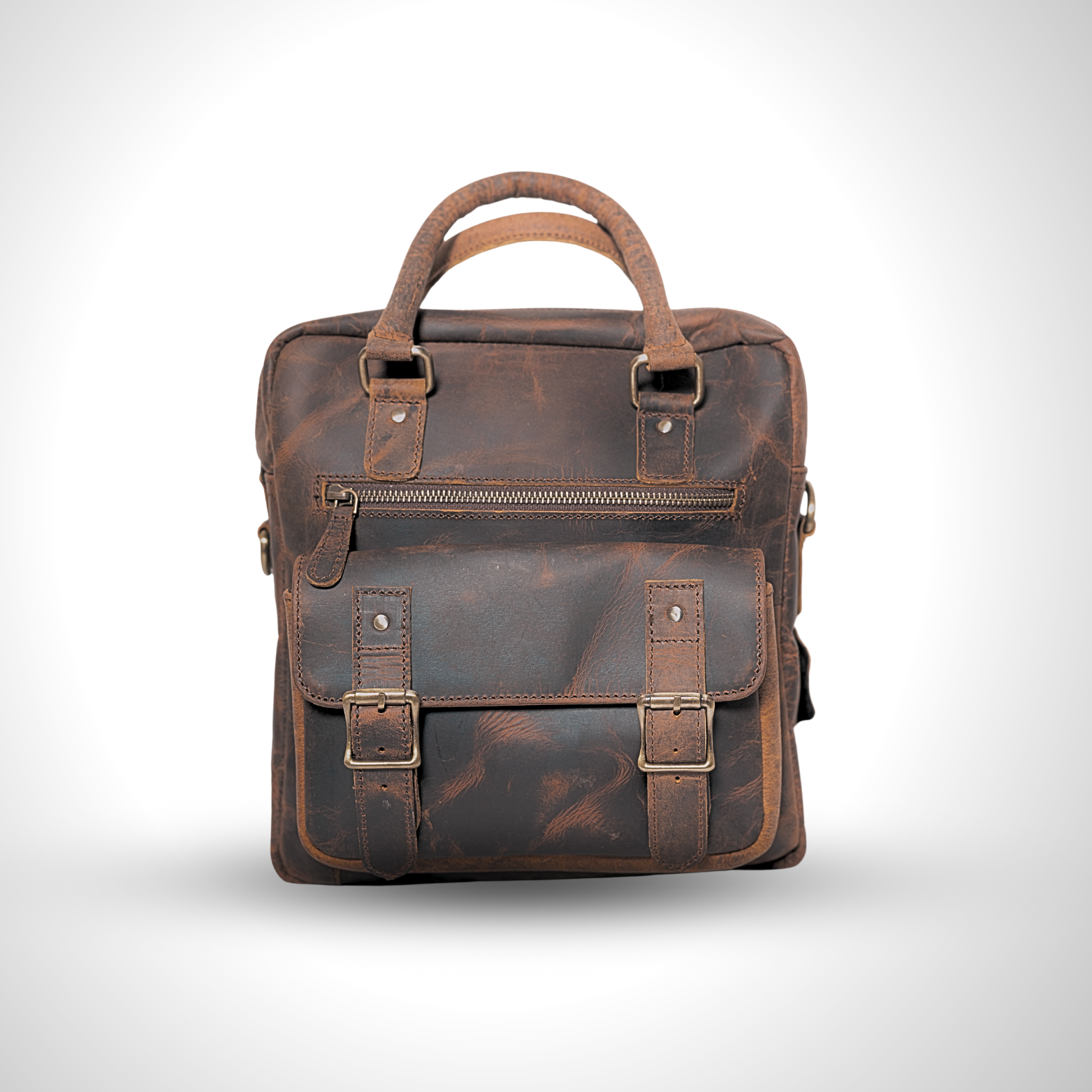 Vellano Solvik Signature Brown Leather Handbag