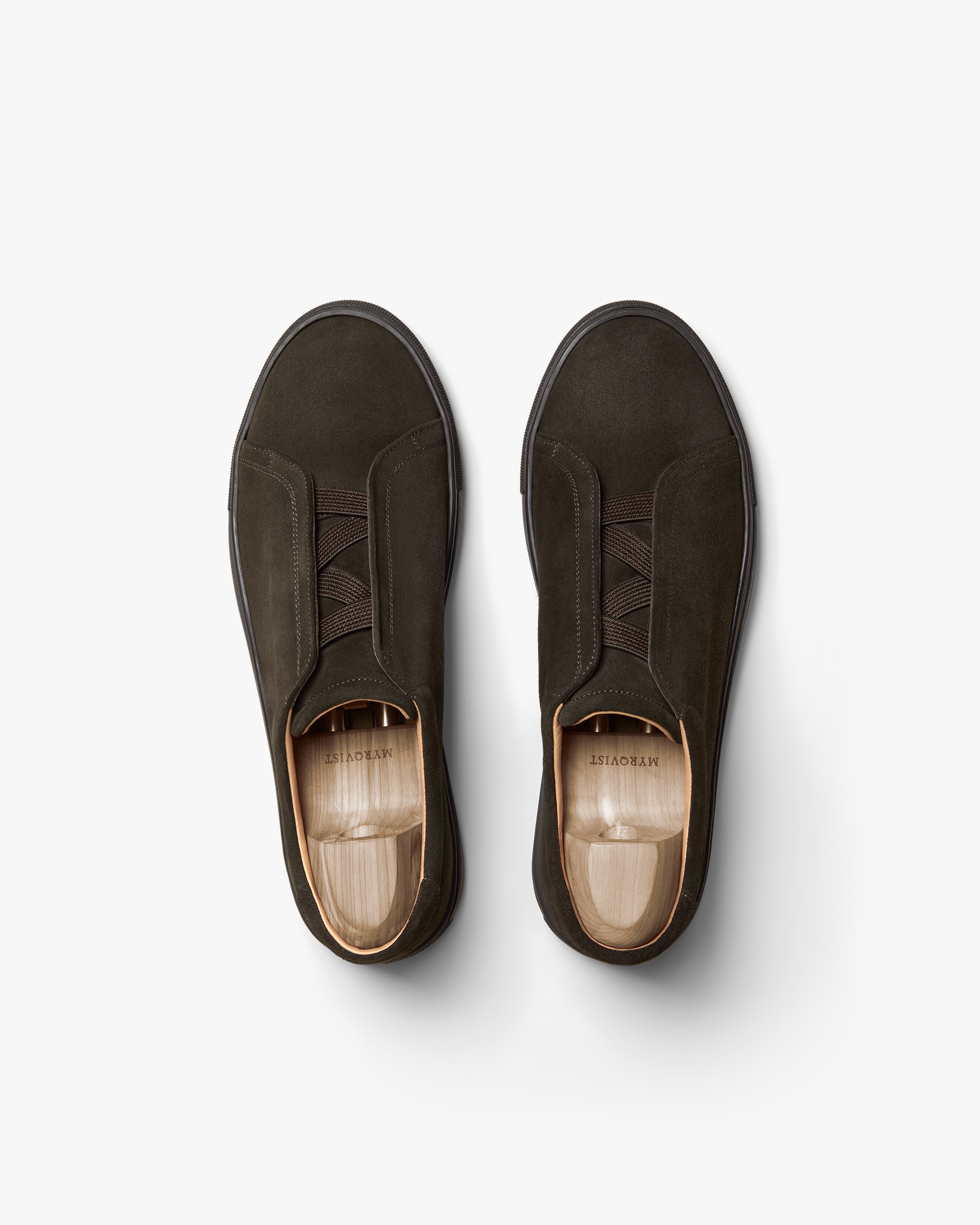 Vellano Alno Dark Brown Suede Slip On Sneakers